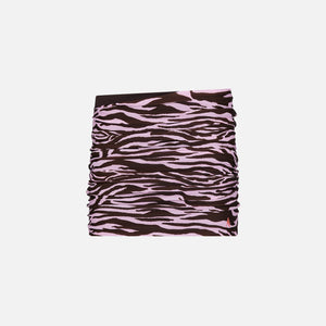 The Attico Zebra Print Lycra Mini Skirt - Coffee / Pink