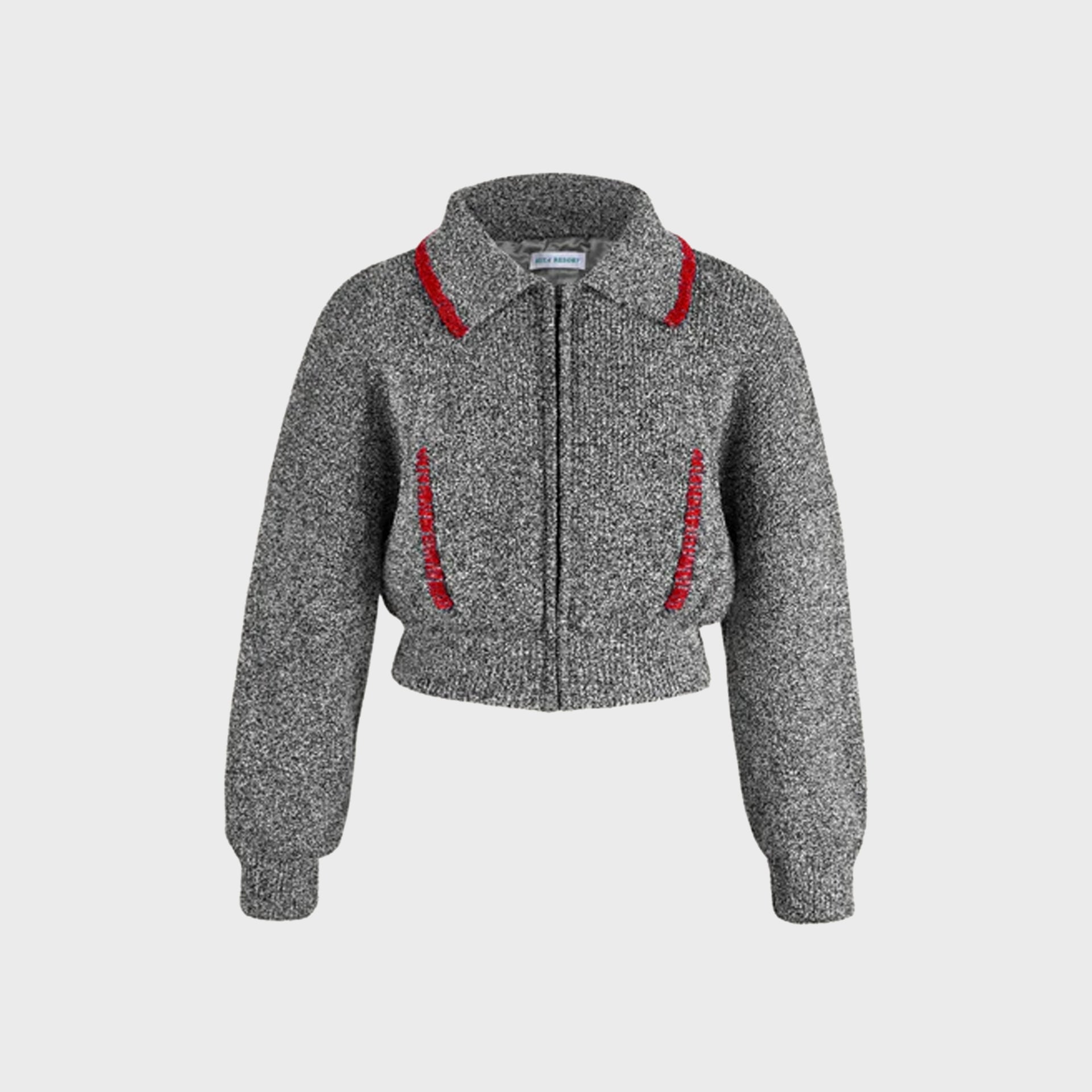 Asta Resort Voyager Knitted Bomber Jacket - Black Melange