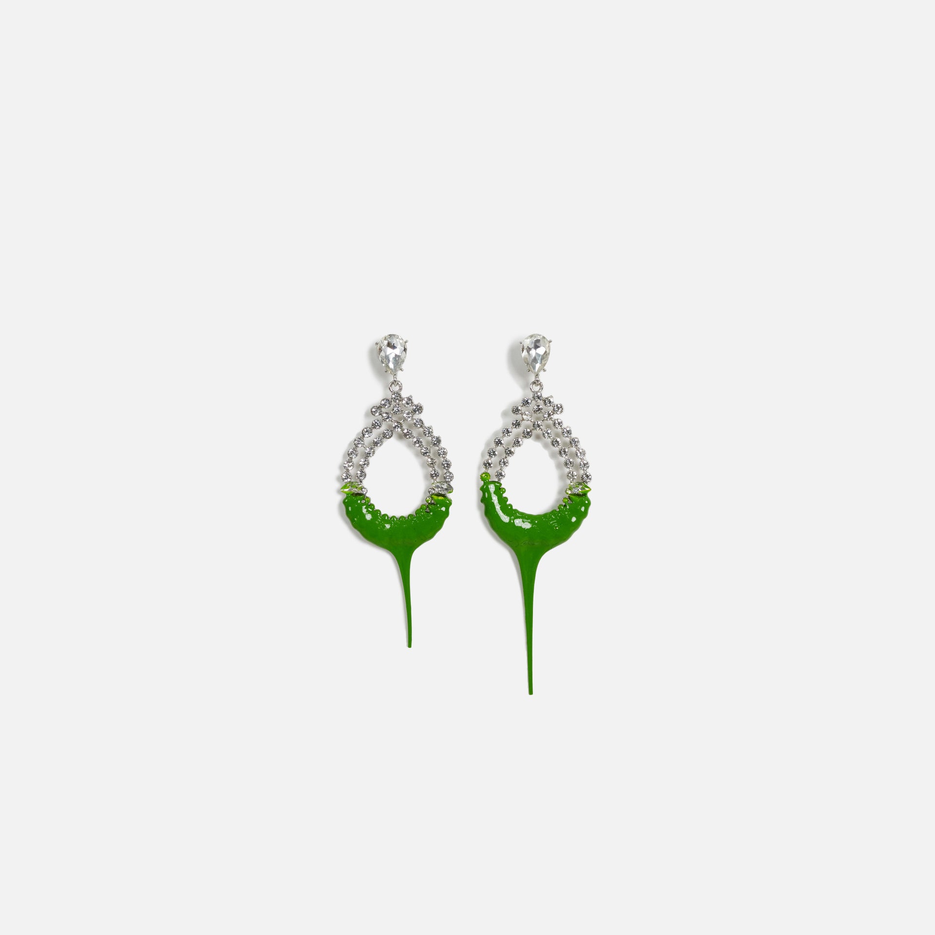 Ottolinger Diamond Loop Earrings - Green