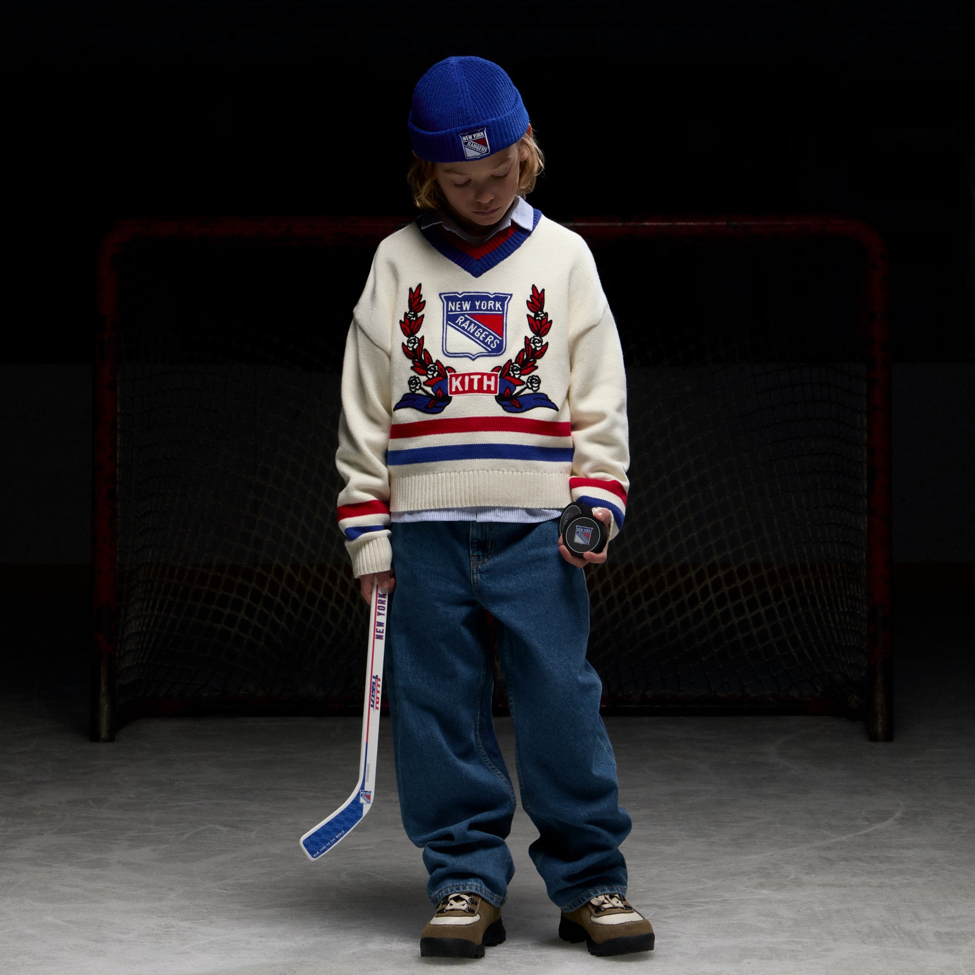 Kith Kids & '47 for the New York Rangers Brand Mia Beanie - Cyclone