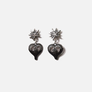 Ottolinger Dipped Flower Heart Earrings - Black