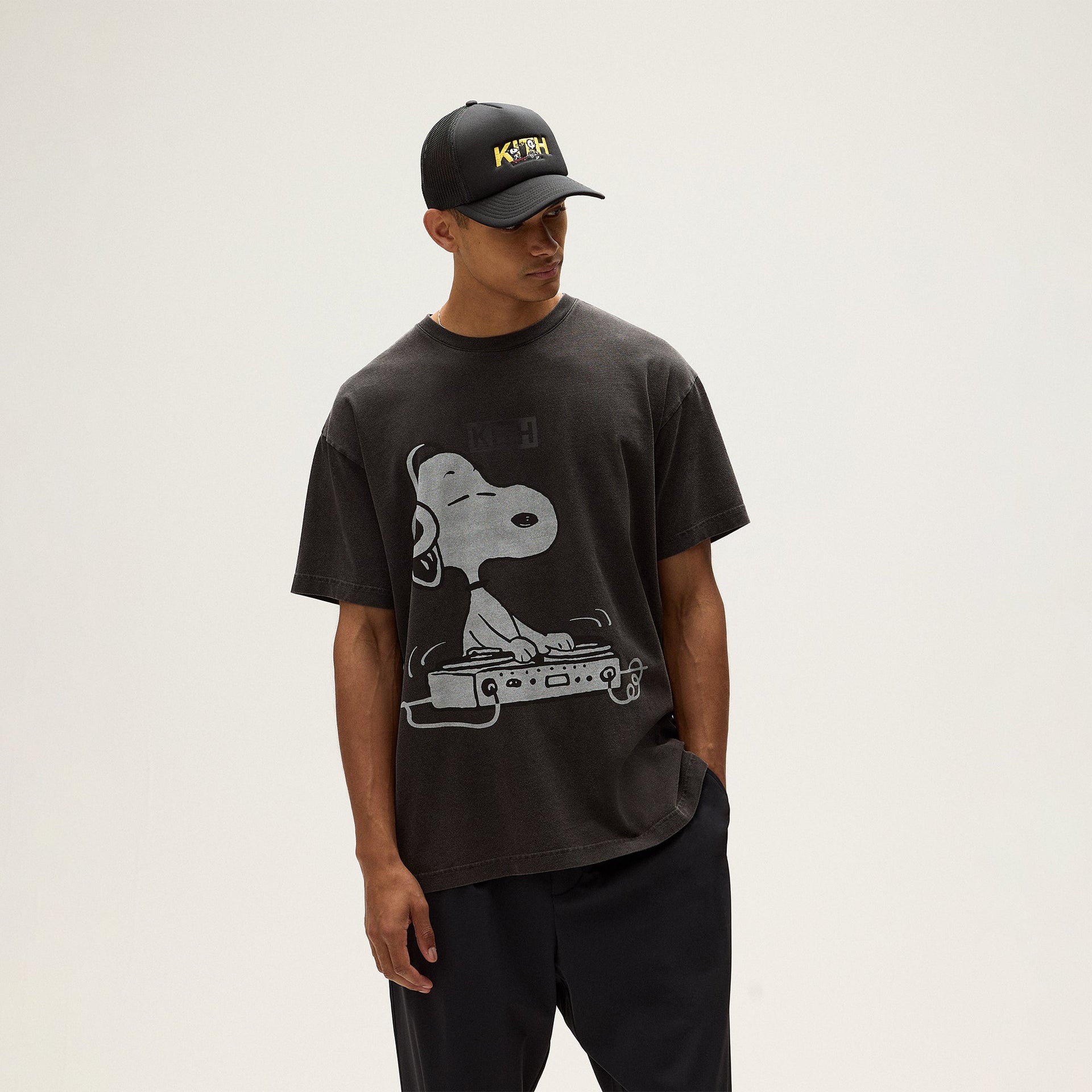 Kith for Peanuts Snoopy DJ Vintage Tee - Black PH