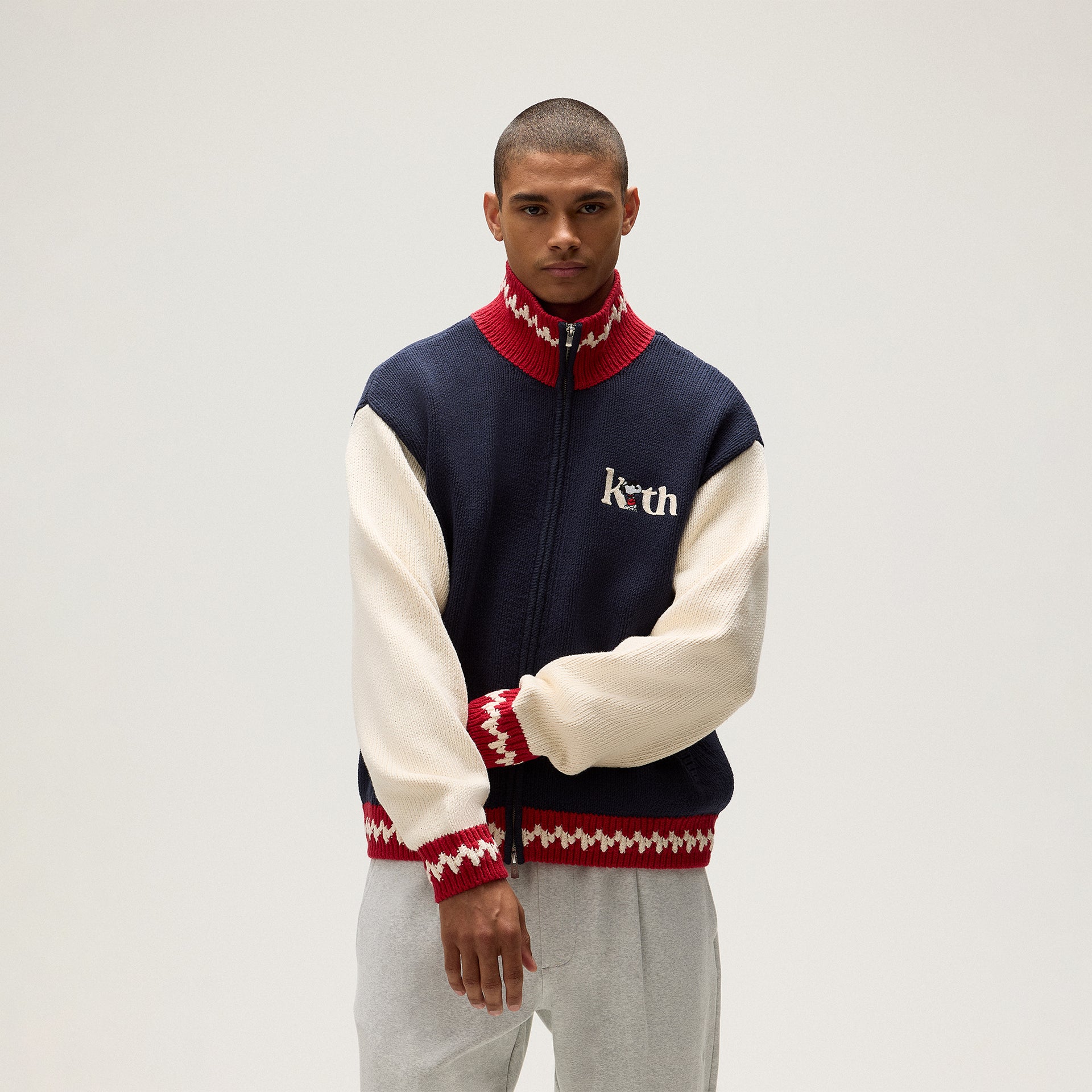 Kith for Peanuts Globe Wyona Full Zip Sweater - Nocturnal