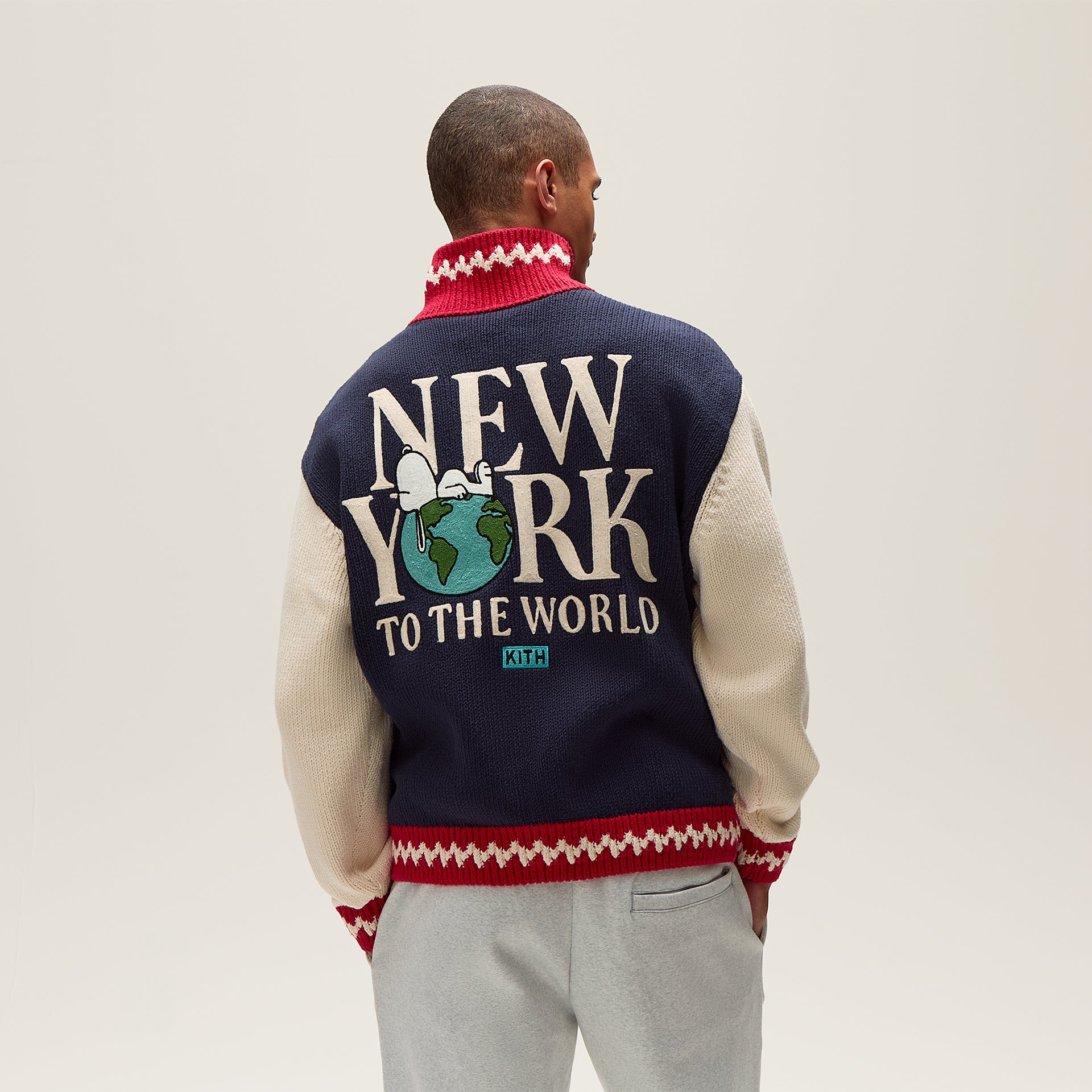 Kith for Peanuts Globe Wyona Full Zip Sweater - Nocturnal