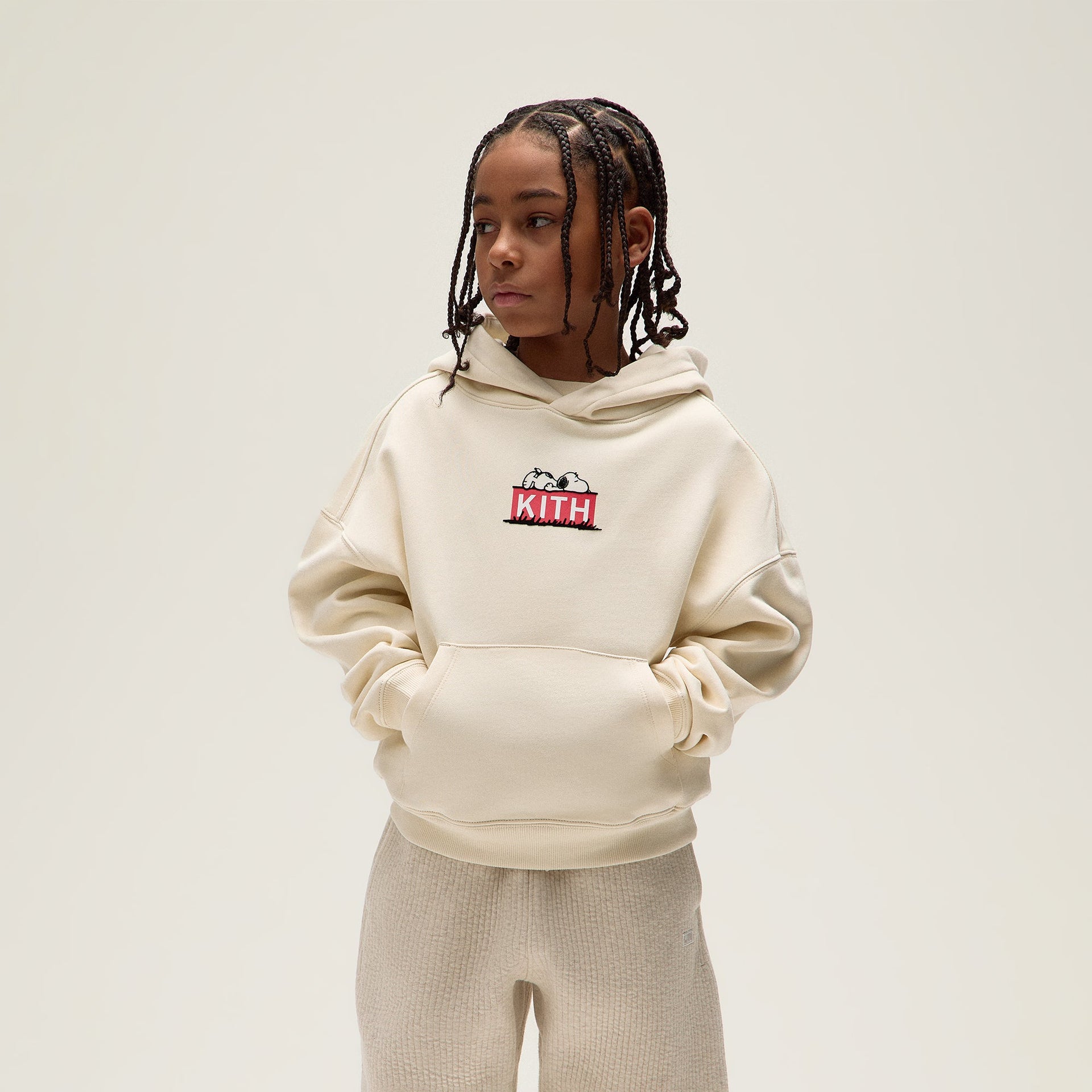 Kith Kids for Peanuts Doghouse Classic Logo Hoodie - Sandrift PH