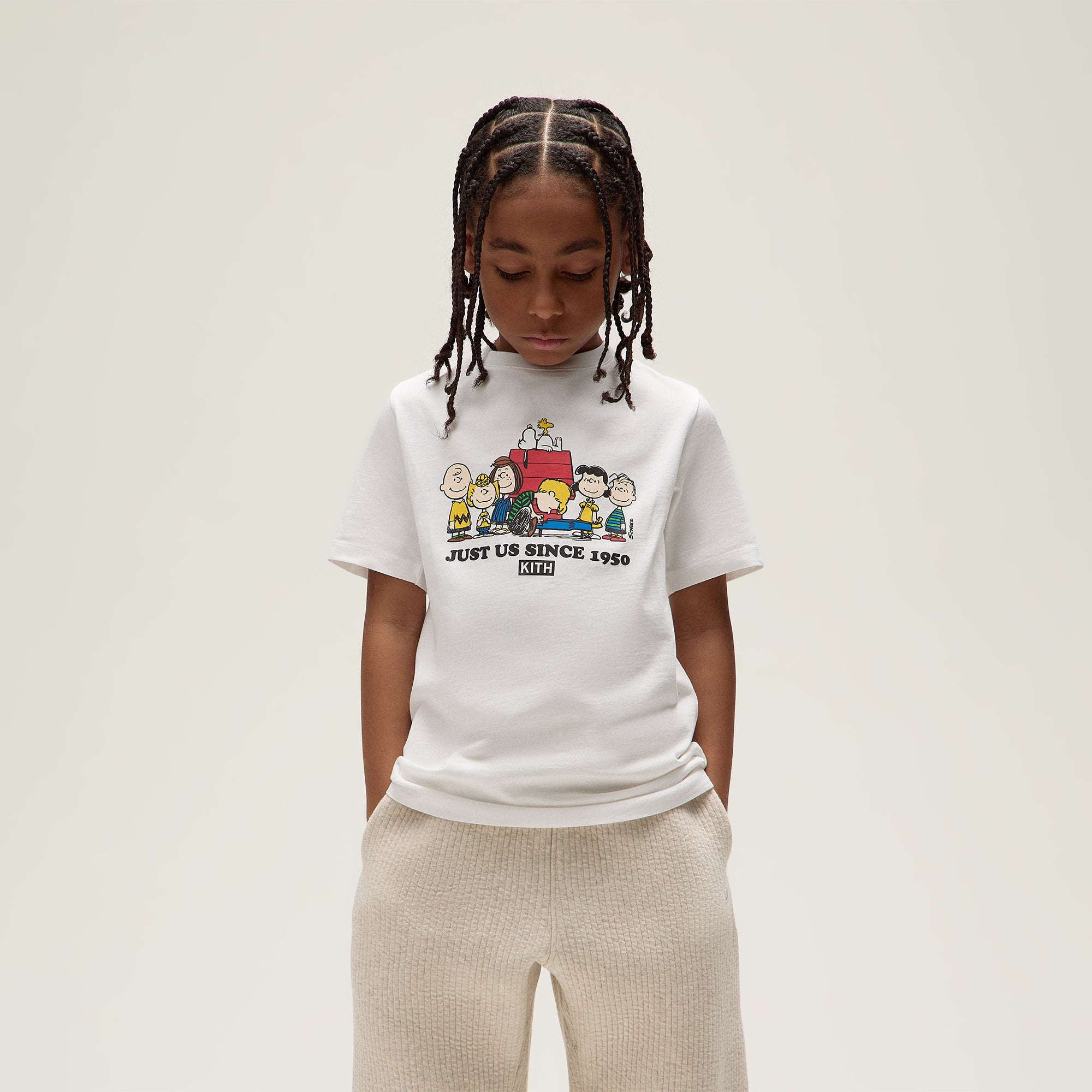 ★25SS 入手困難★Kith for Peanuts Just Us Since 1950 Tee Kith x Peanuts Snoopy Just Us Tee Sandrift Men's - SS25 - US