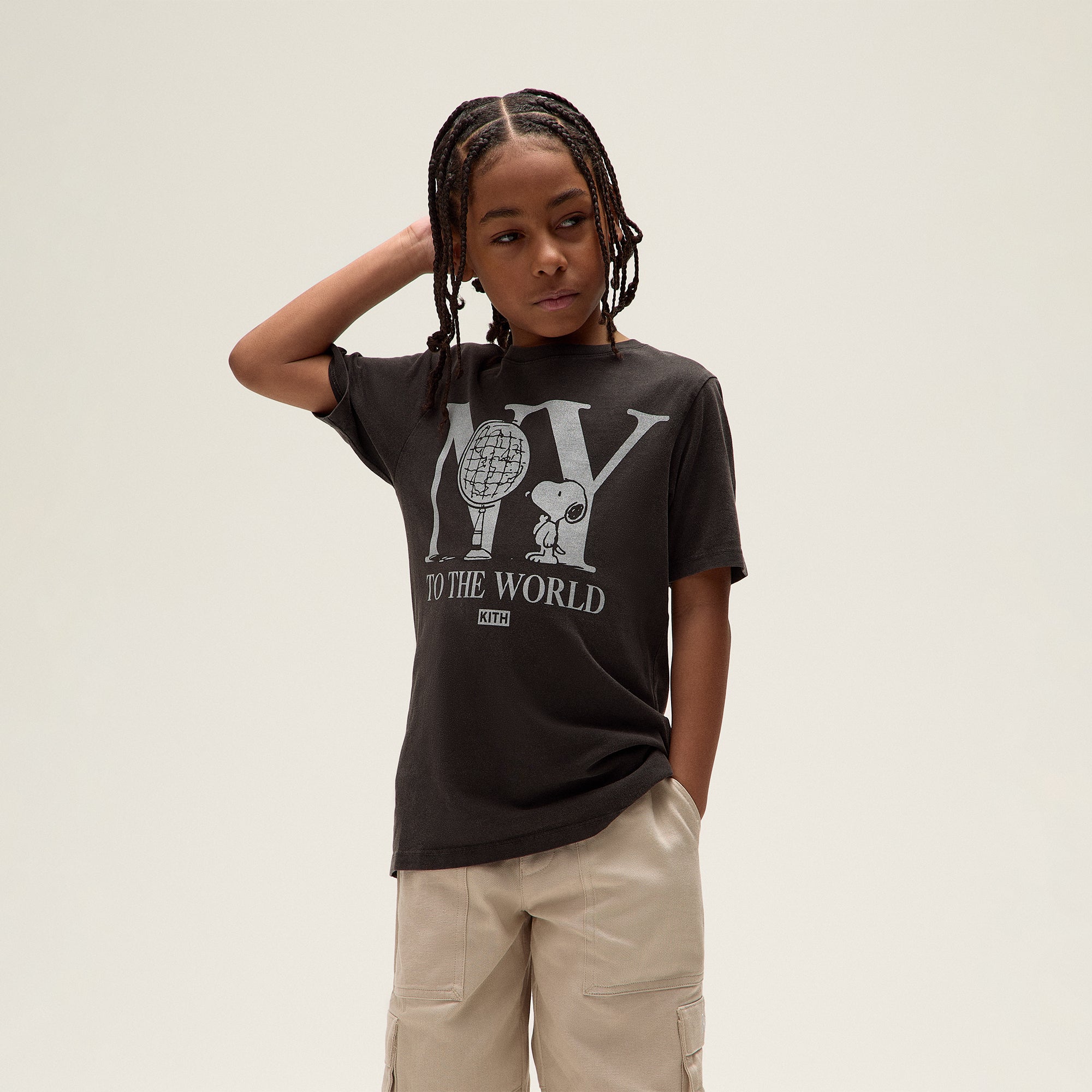 ★25SS★Kith for Peanuts New York To The World Vintage Tee Kith for Peanuts New York To The World Vintage Tee - Black