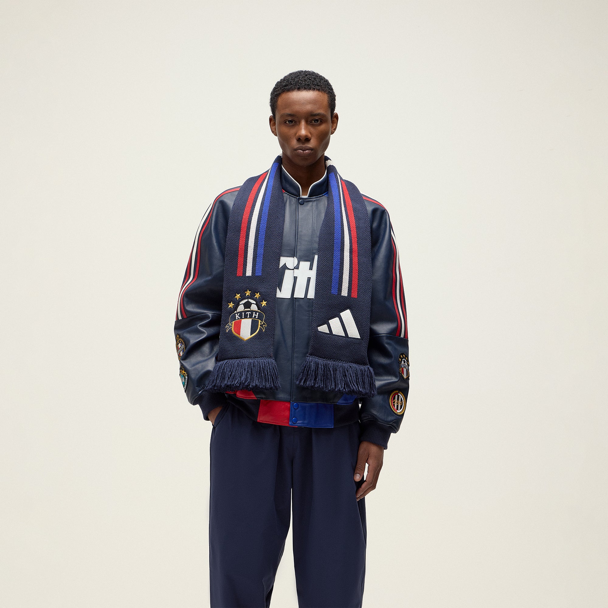 最新エルメス Kith for adidas Football Knit Full-Zip Jacket - Legend Ink ウェア