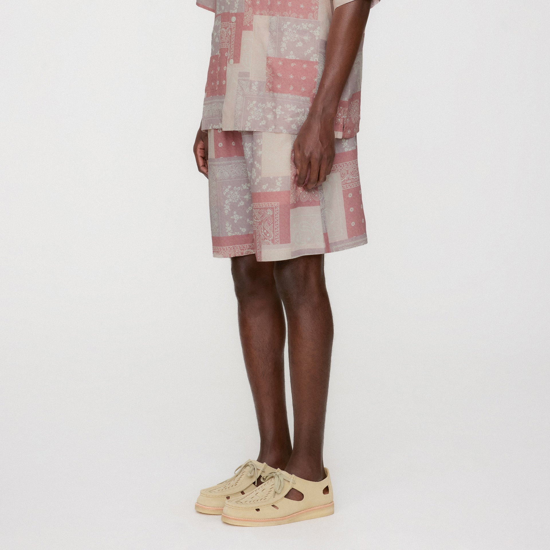 Kith Silk Lyocell Bandana Cedar Short - Pink Opal
