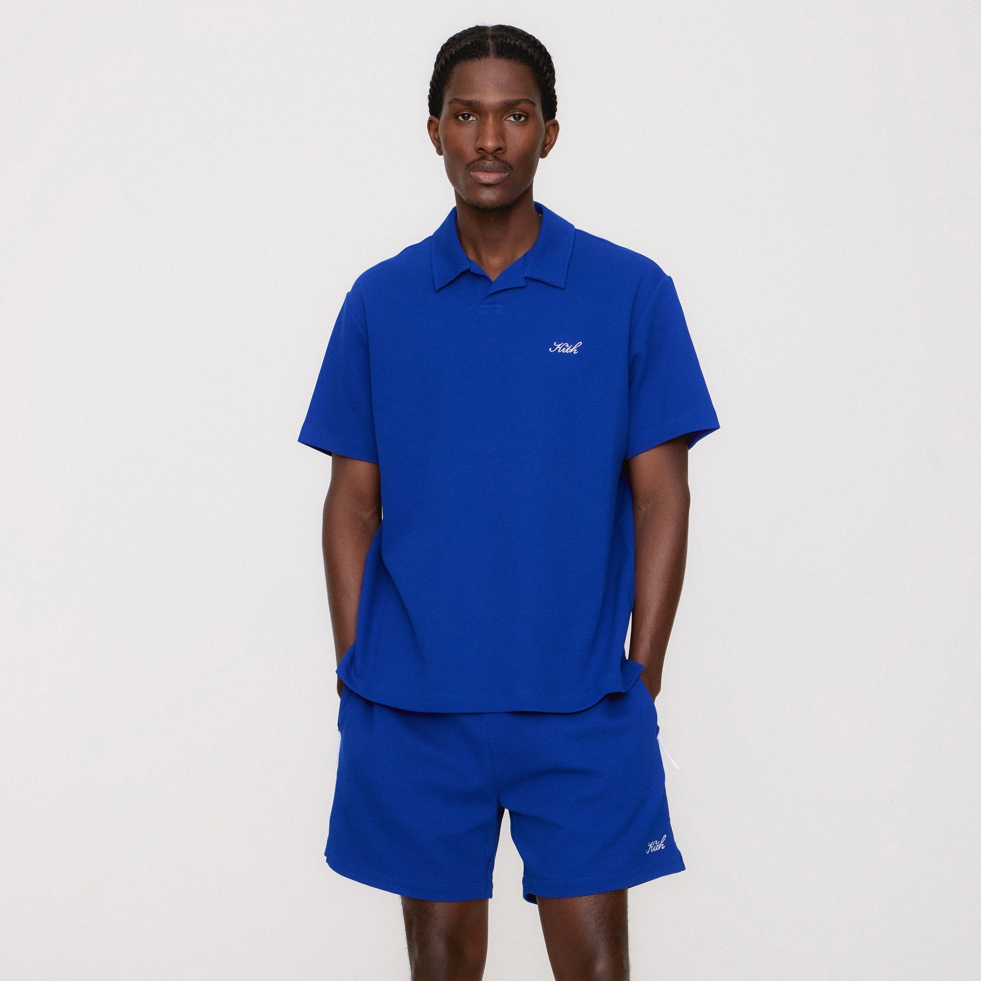 Kith Micro Waffle Drew Polo in Black Spring 2024 Men's Size