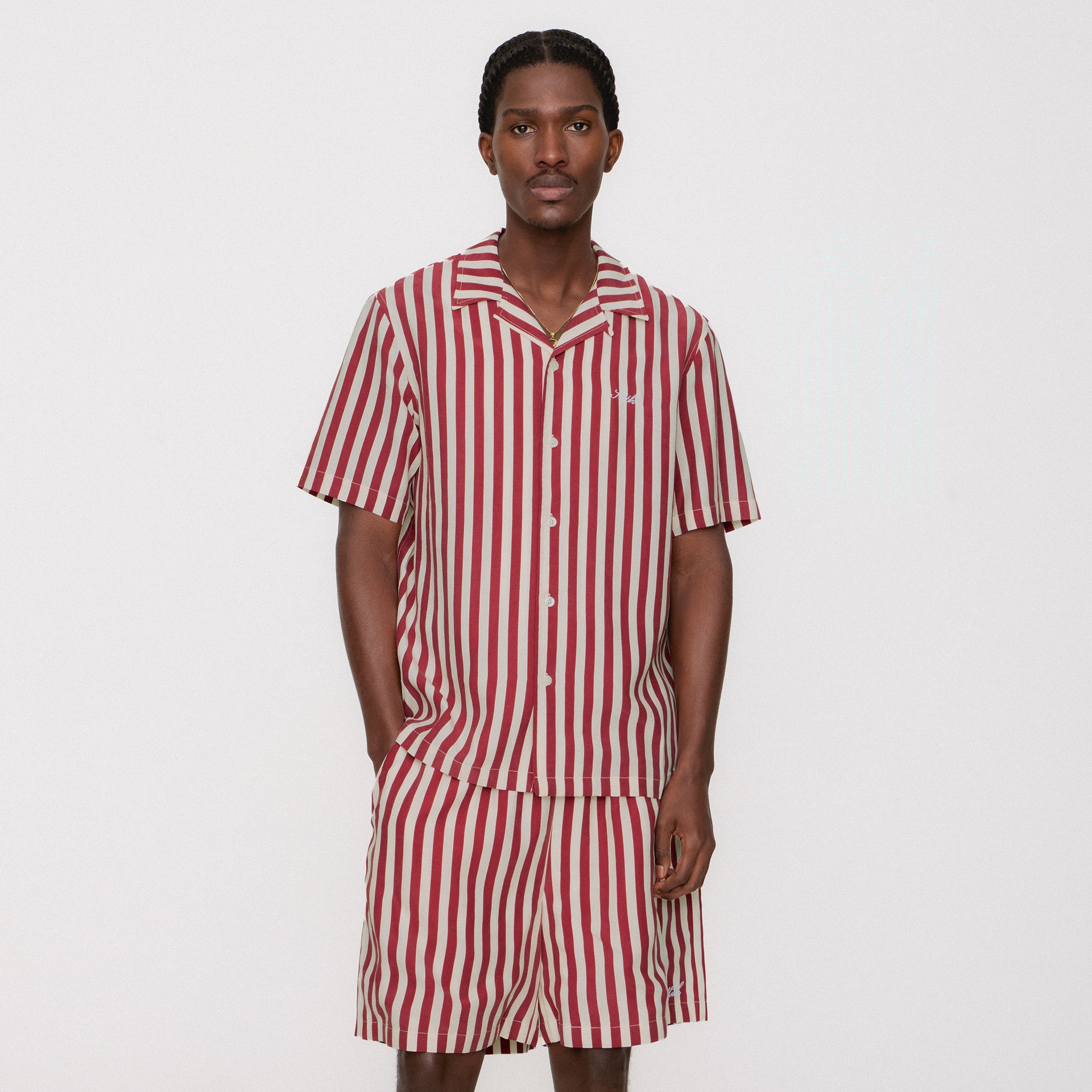 Kith Striped Thompson Camp Collar Shirt - Allure