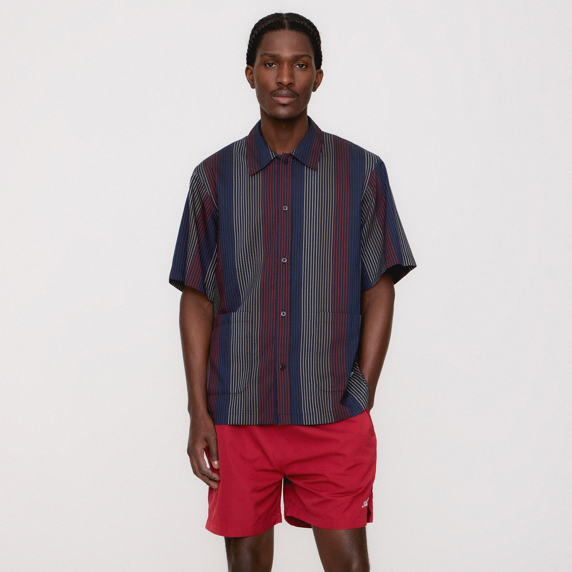 Kith Seersucker Boxy Collared Overshirt - Nocturnal PH