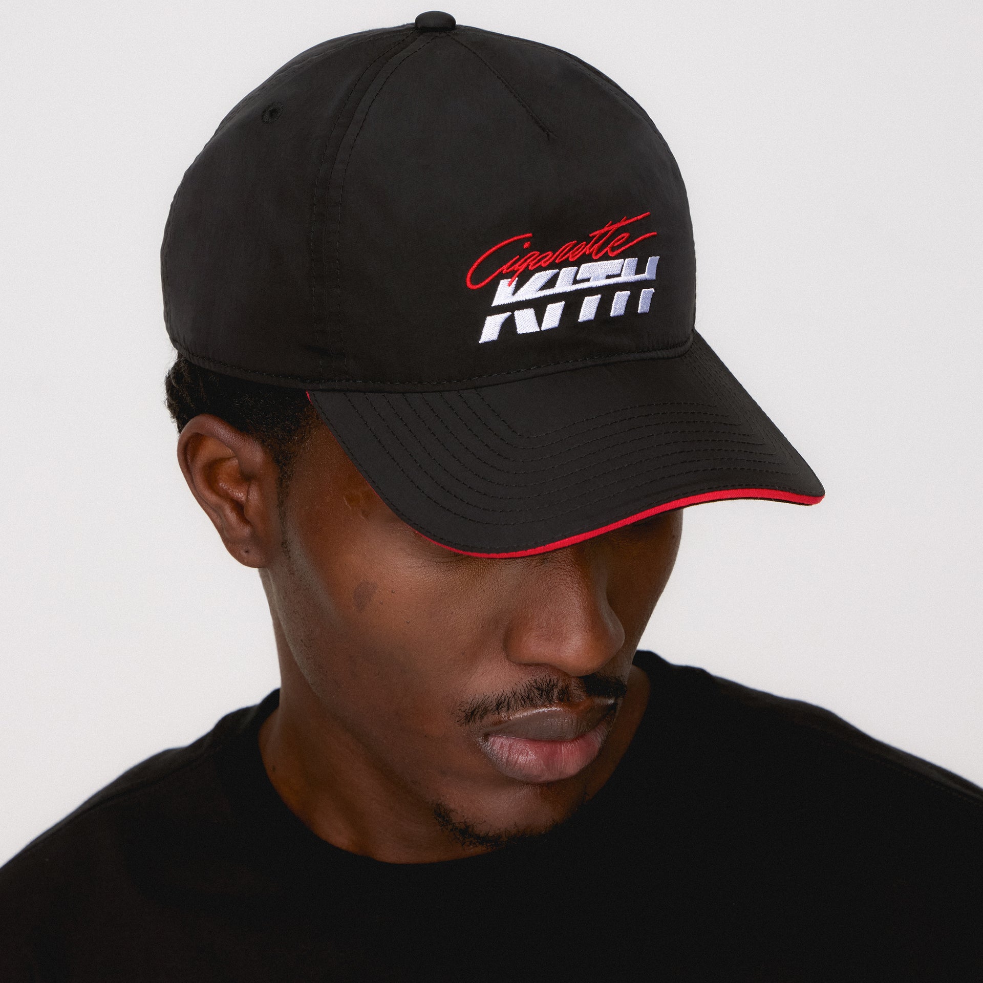 Kith for Cigarette Wrinkle Nylon Bay Speed Low Pinch Crown Snapback - Black