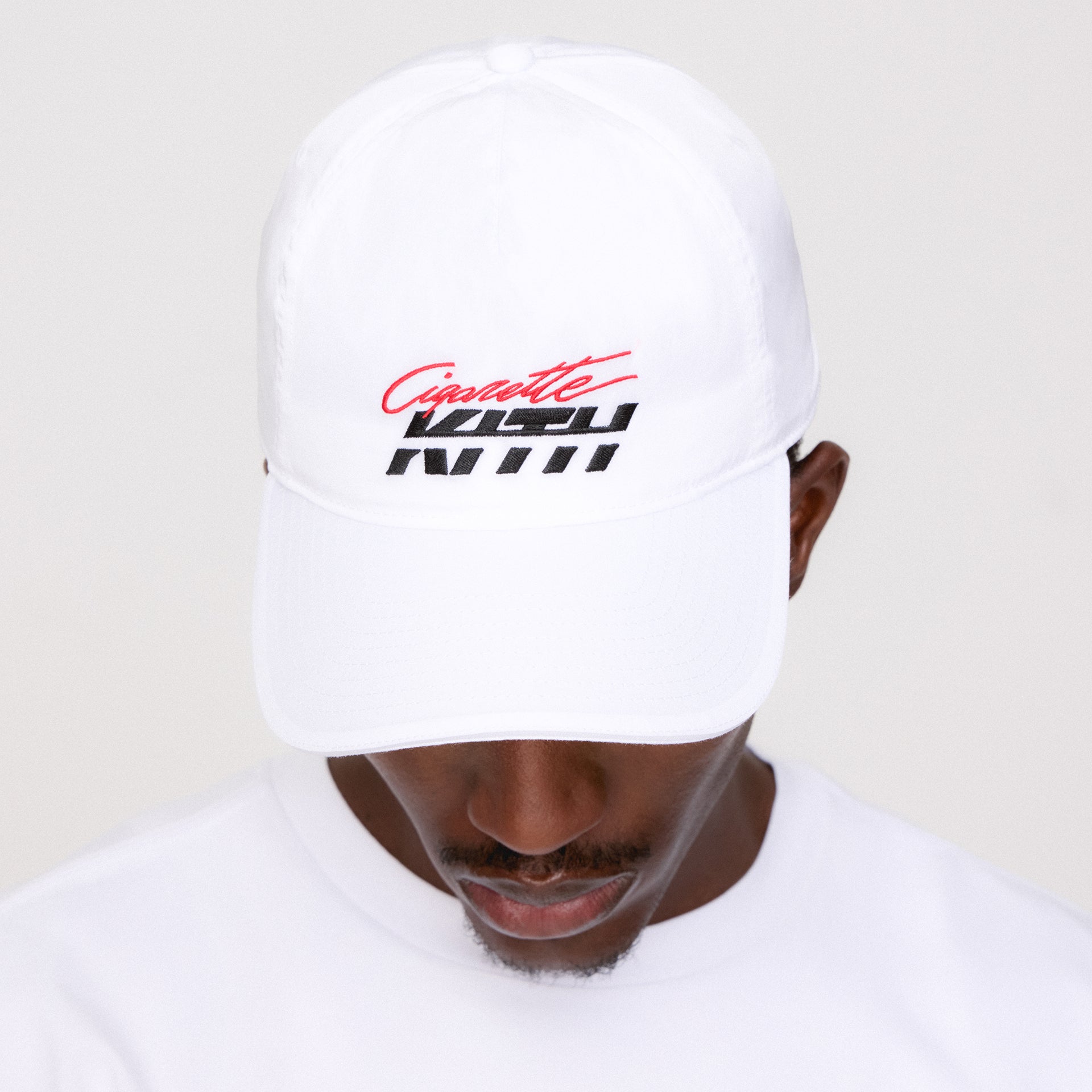 Kith for Cigarette Wrinkle Nylon Bay Speed Low Pinch Crown Snapback - White