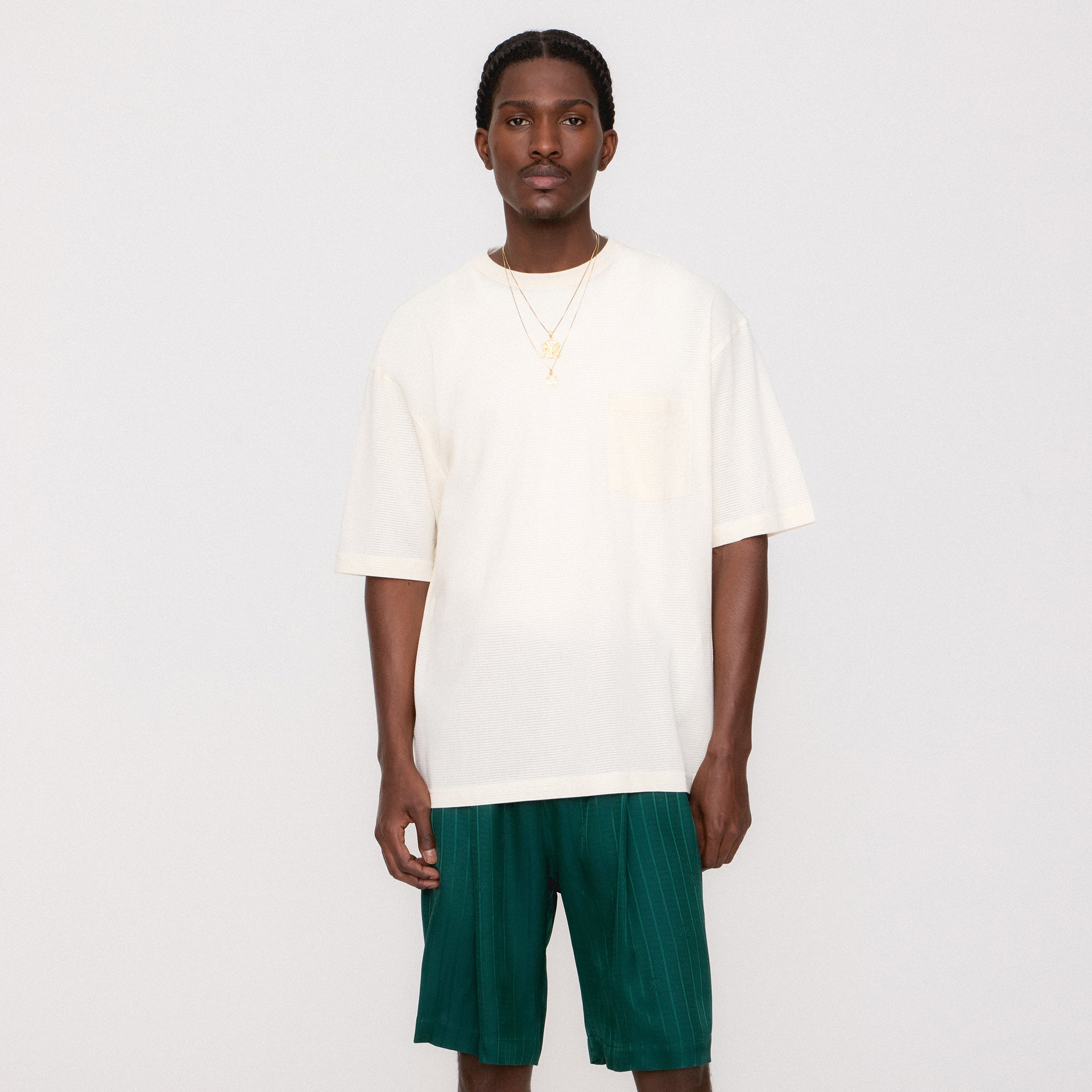 Kith Pointelle Mesh Leonard Pocket Tee - Sandrift