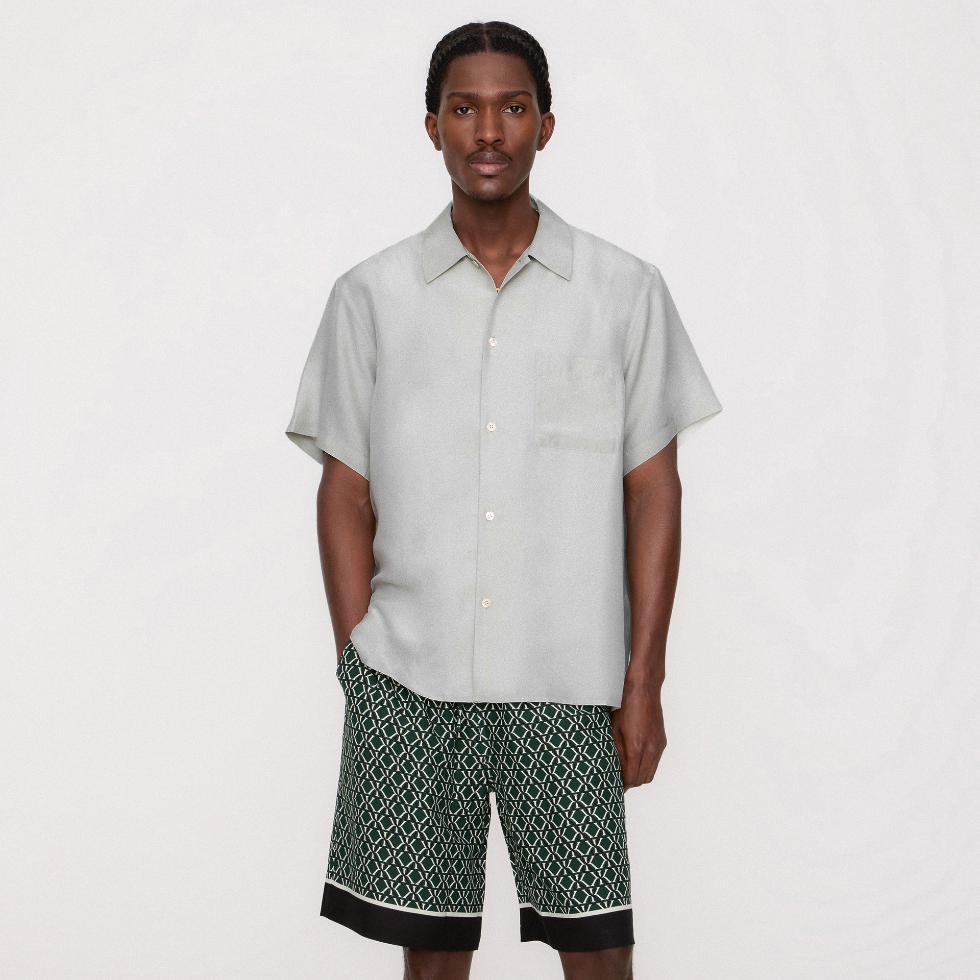 &Kin Silk Habotai Beckham Buttondown - Palais PH