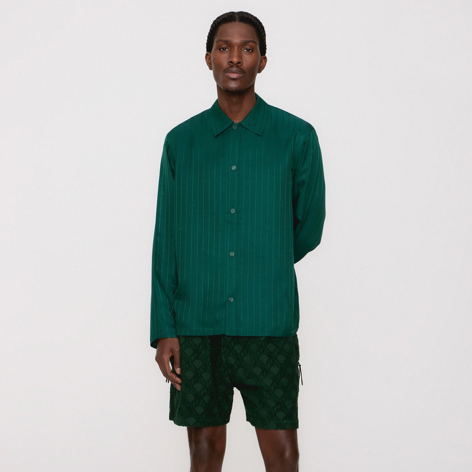 Kith Crest Logo Boxy Collared Overshirt - Fairway PH