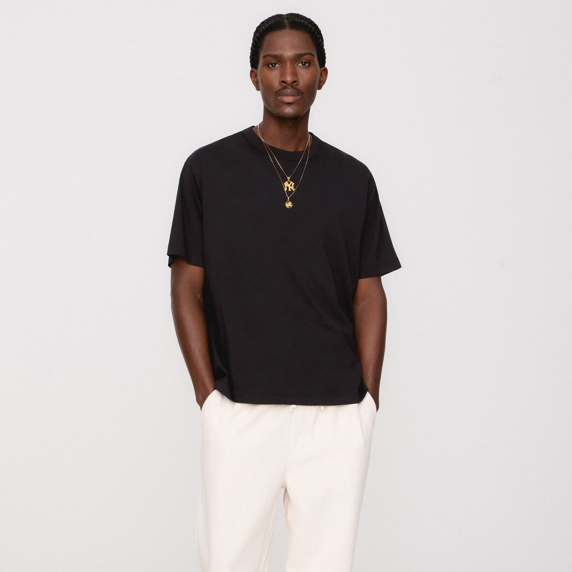 &Kin Pima Jersey Alex Boxy Tee - Black