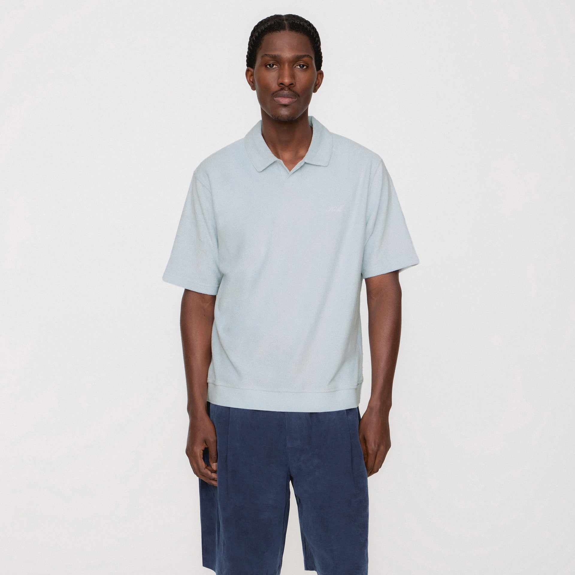 Kith Plush Terry Leo Polo - Light Indigo