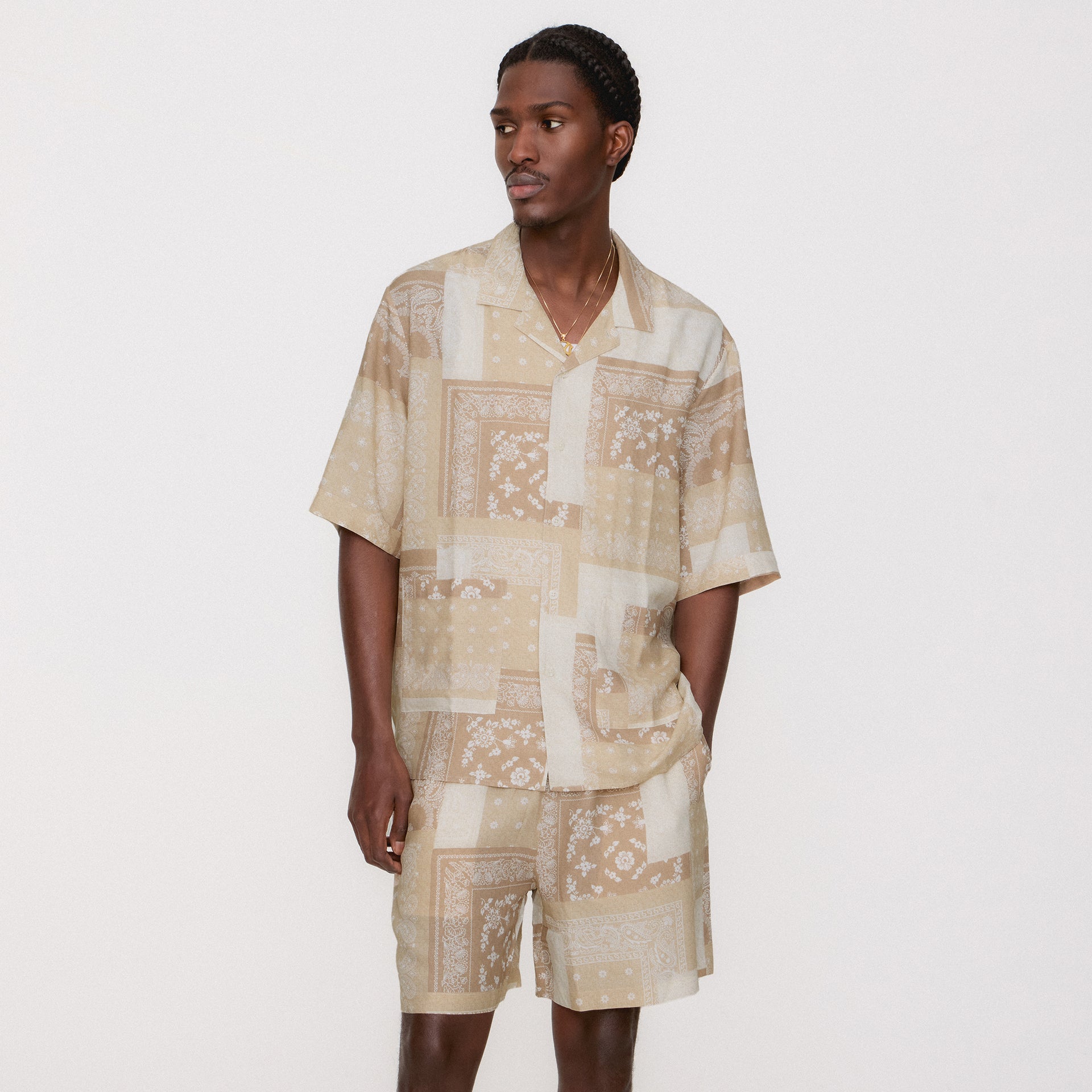 Kith Silk Lyocell Bandana Reade Shirt - Canvas