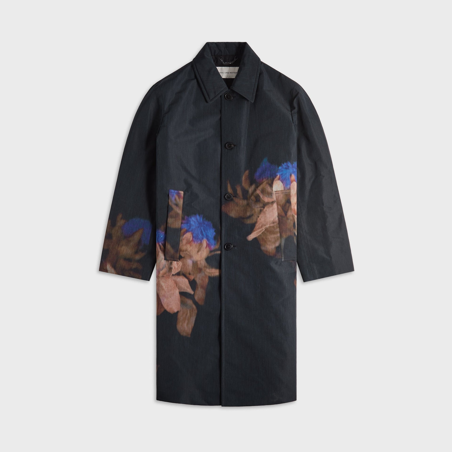 Dries Van Noten Thistle Print Wool Polyester Taffeta Jacket - Black
