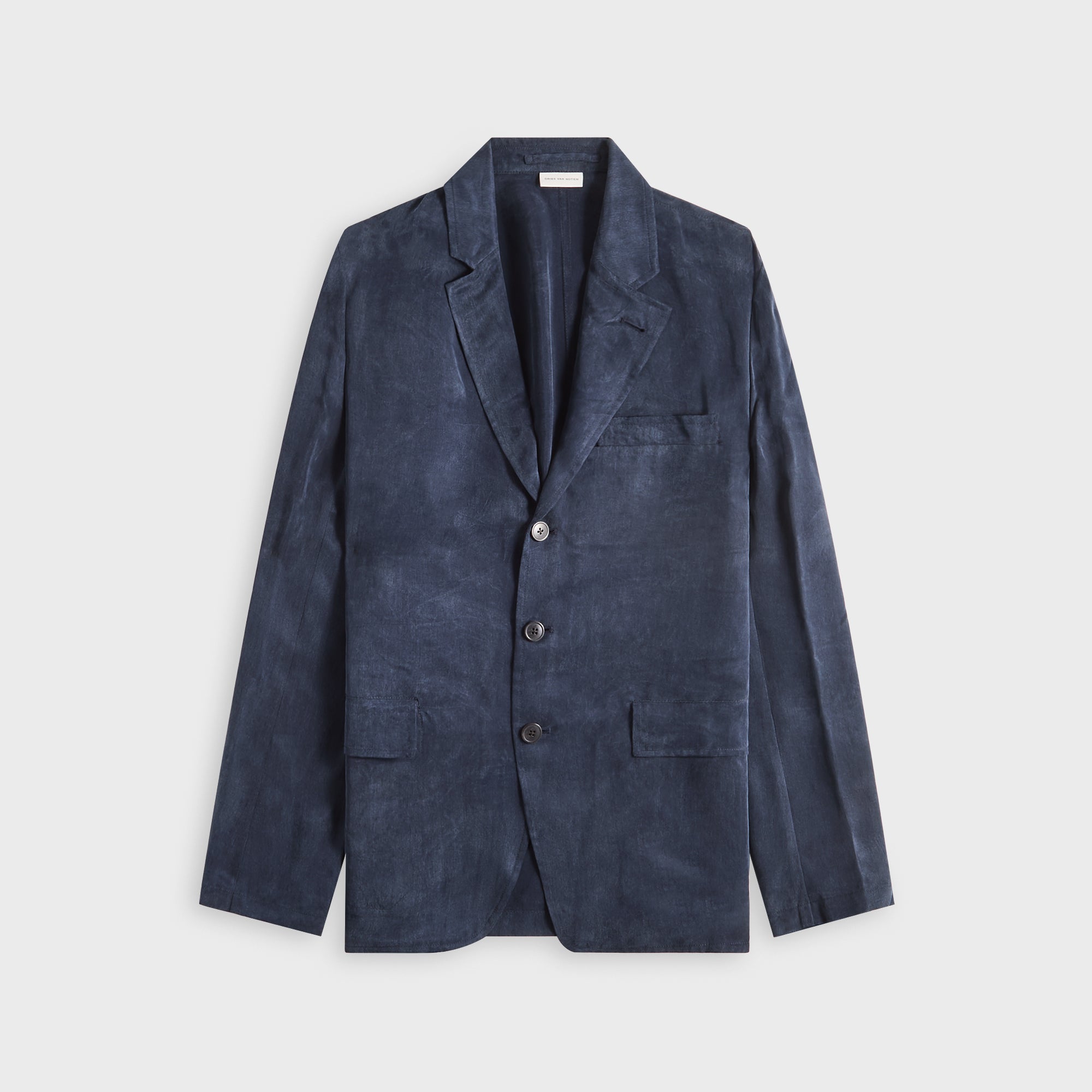 Dries Van Noten Sand Washed Cupro Jacket - Navy – Kith