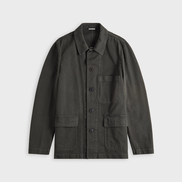 Dries Van Noten Overdye Compact Twill Cotton Jacket - Dark Grey – Kith