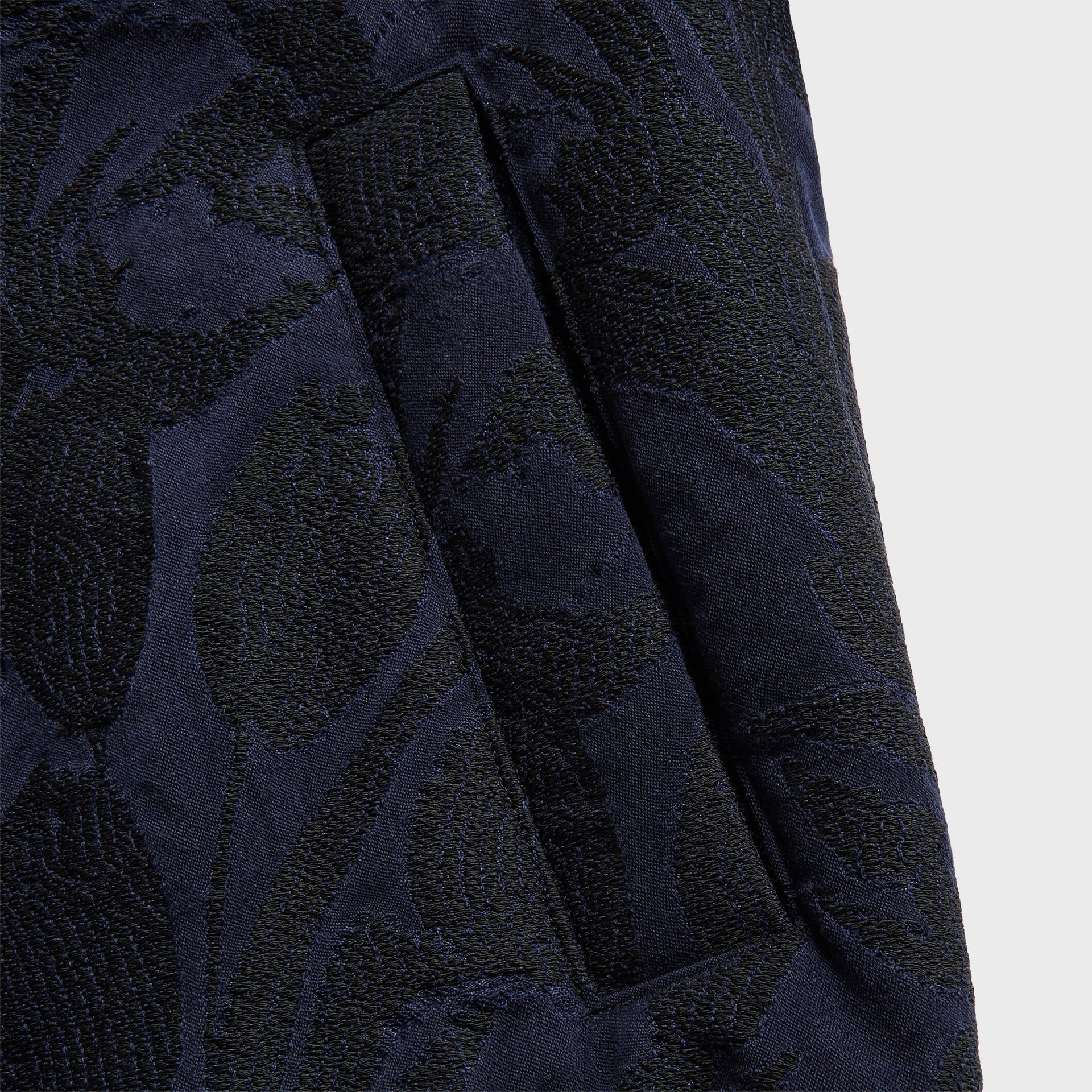 Dries Van Noten Frayed Edge Jacquard Wool Jacket - Navy