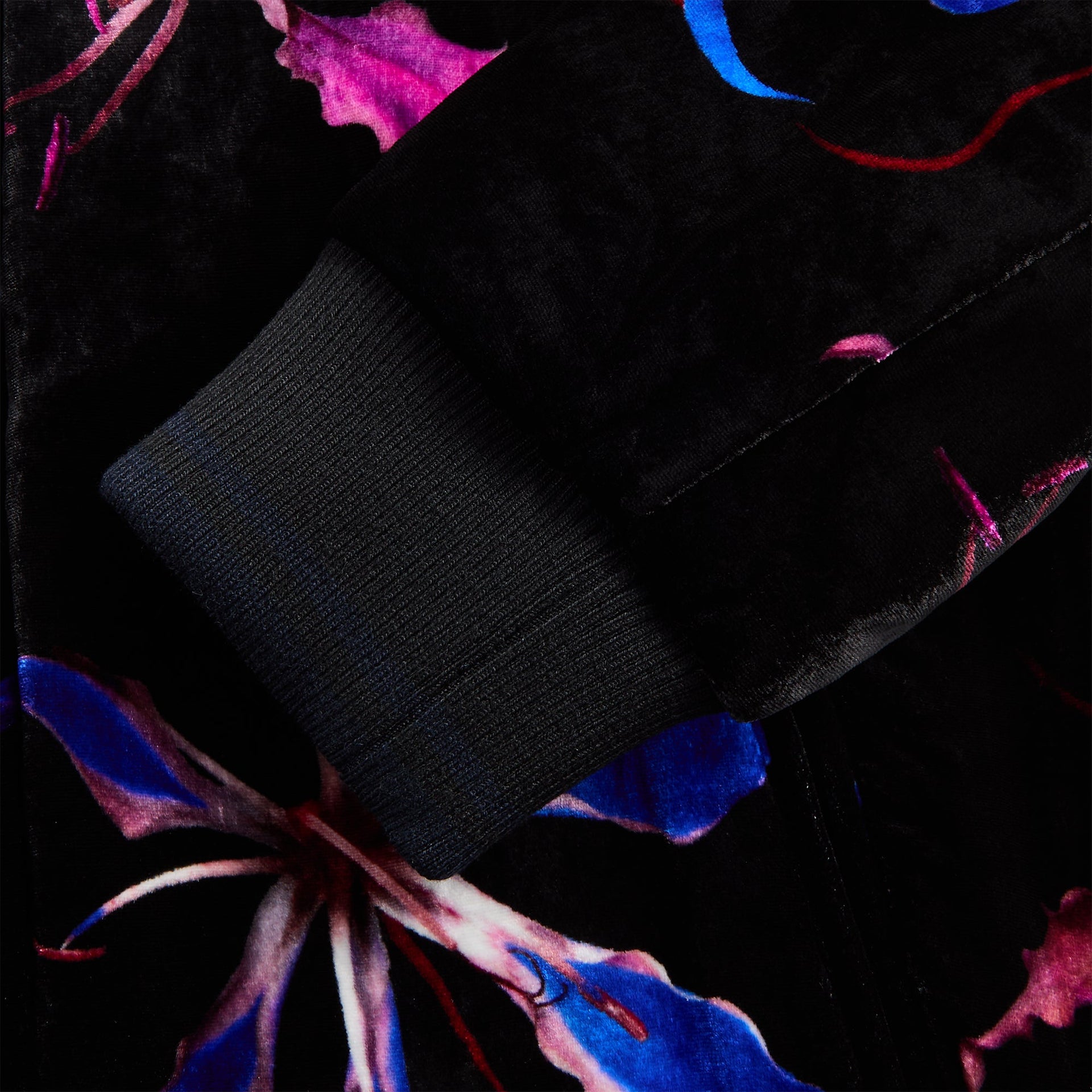 Dries Van Noten Dragon Flower Print Viscose Silk Velvet Jacket - Black