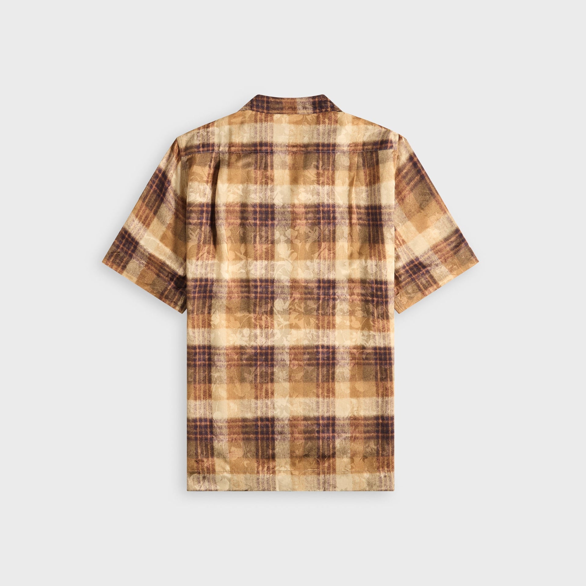 Dries Van Noten Check Print Viscose Jacquard Shirt - Tan