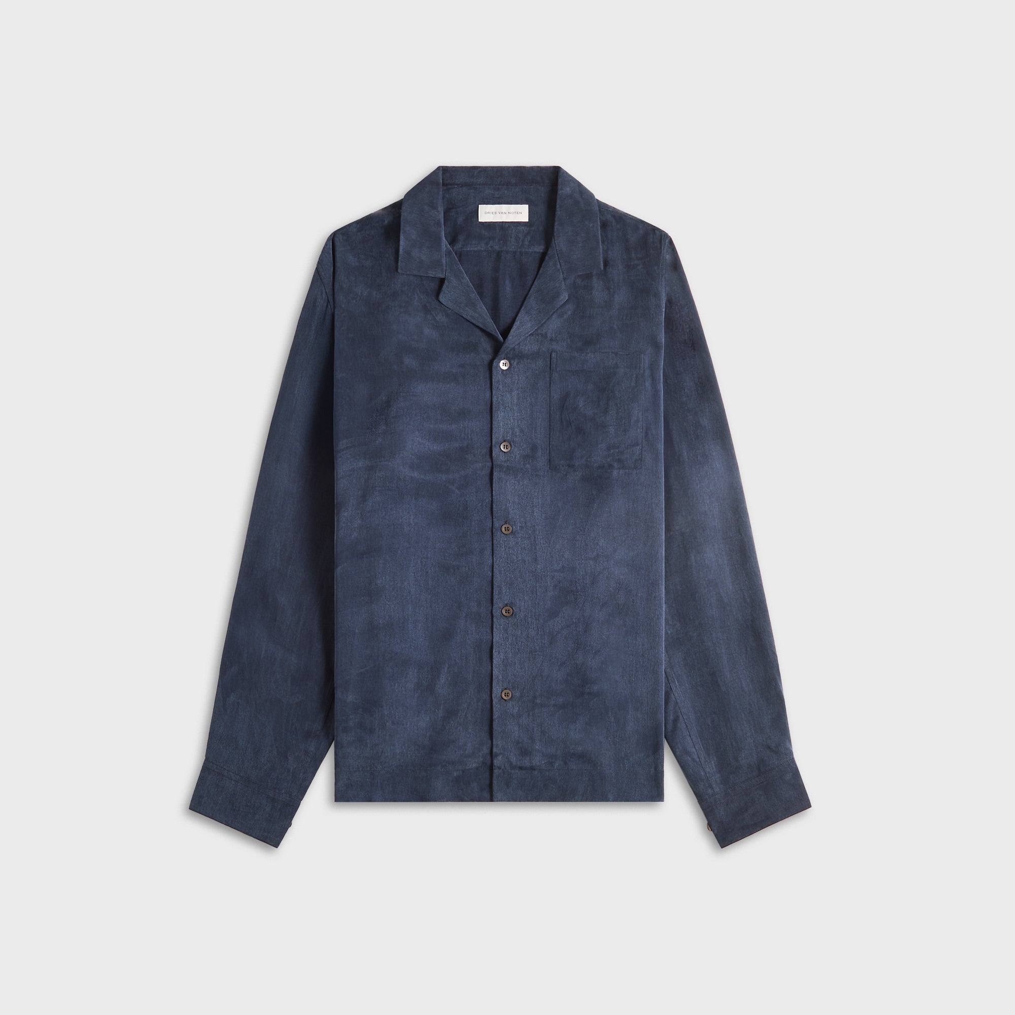 Dries Van Noten Sand Washed Cupro Shirt - Navy – Kith
