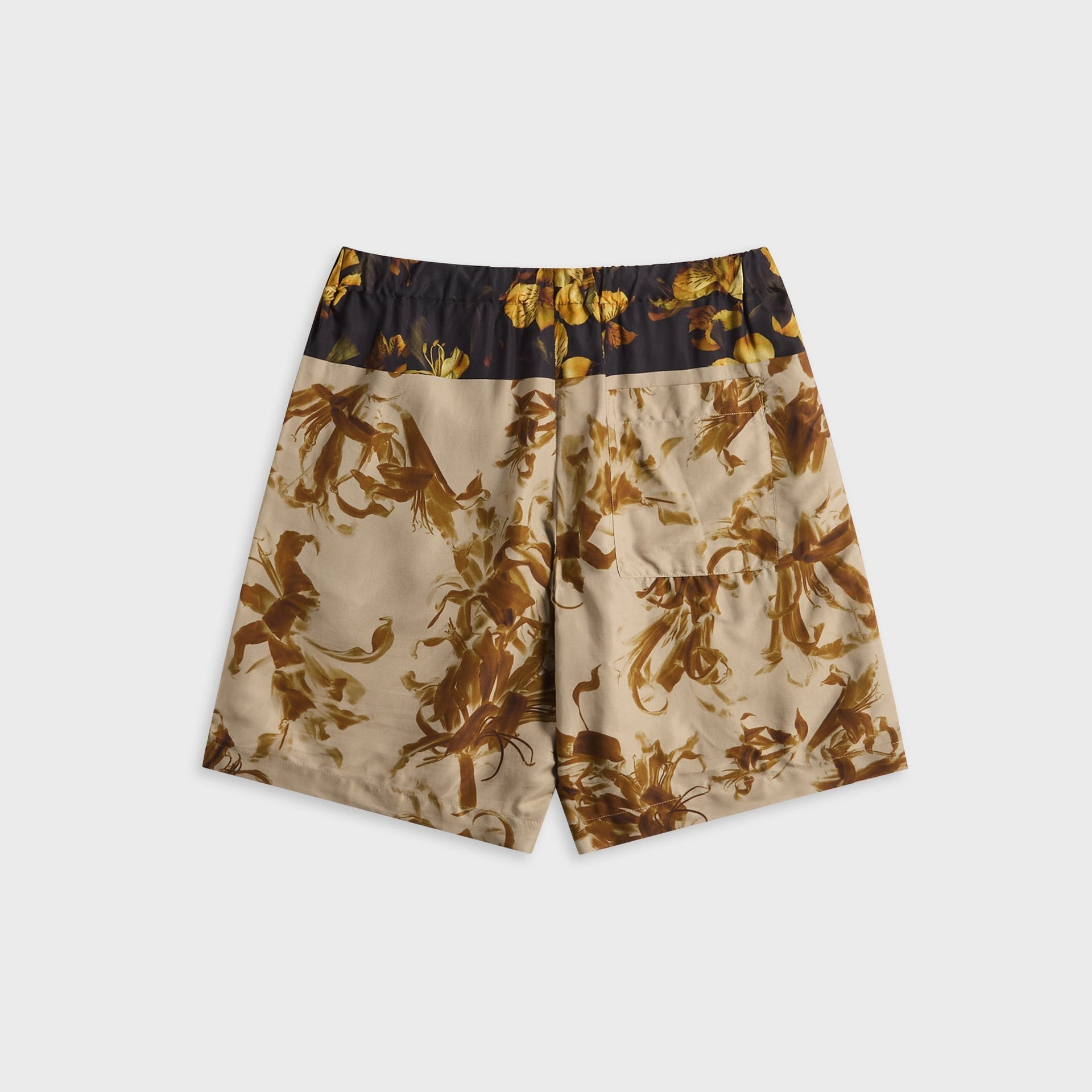 Dries Van Noten Nerine Flower Border Print Viscose Short - Beige