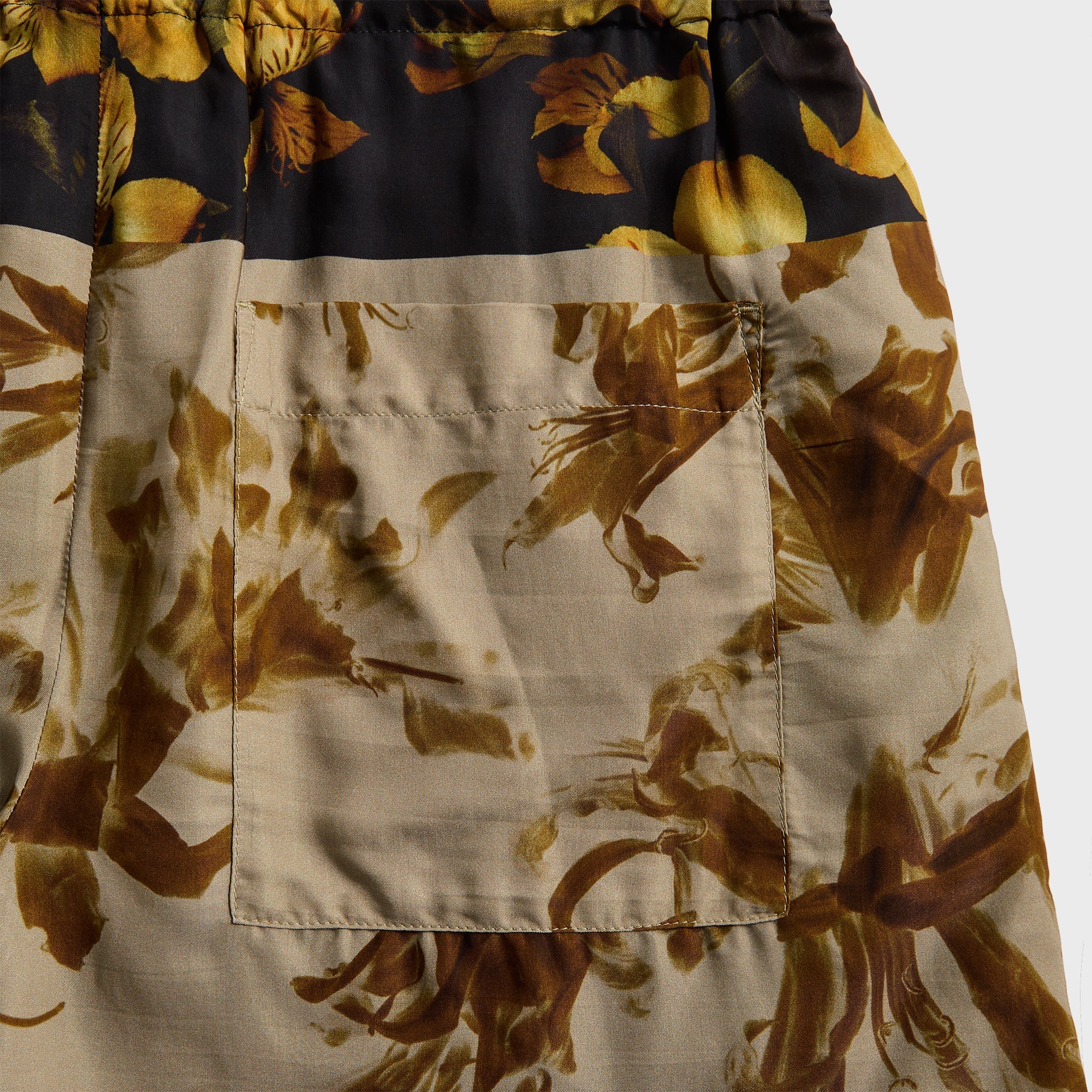 Dries Van Noten Nerine Flower Border Print Viscose Short - Beige