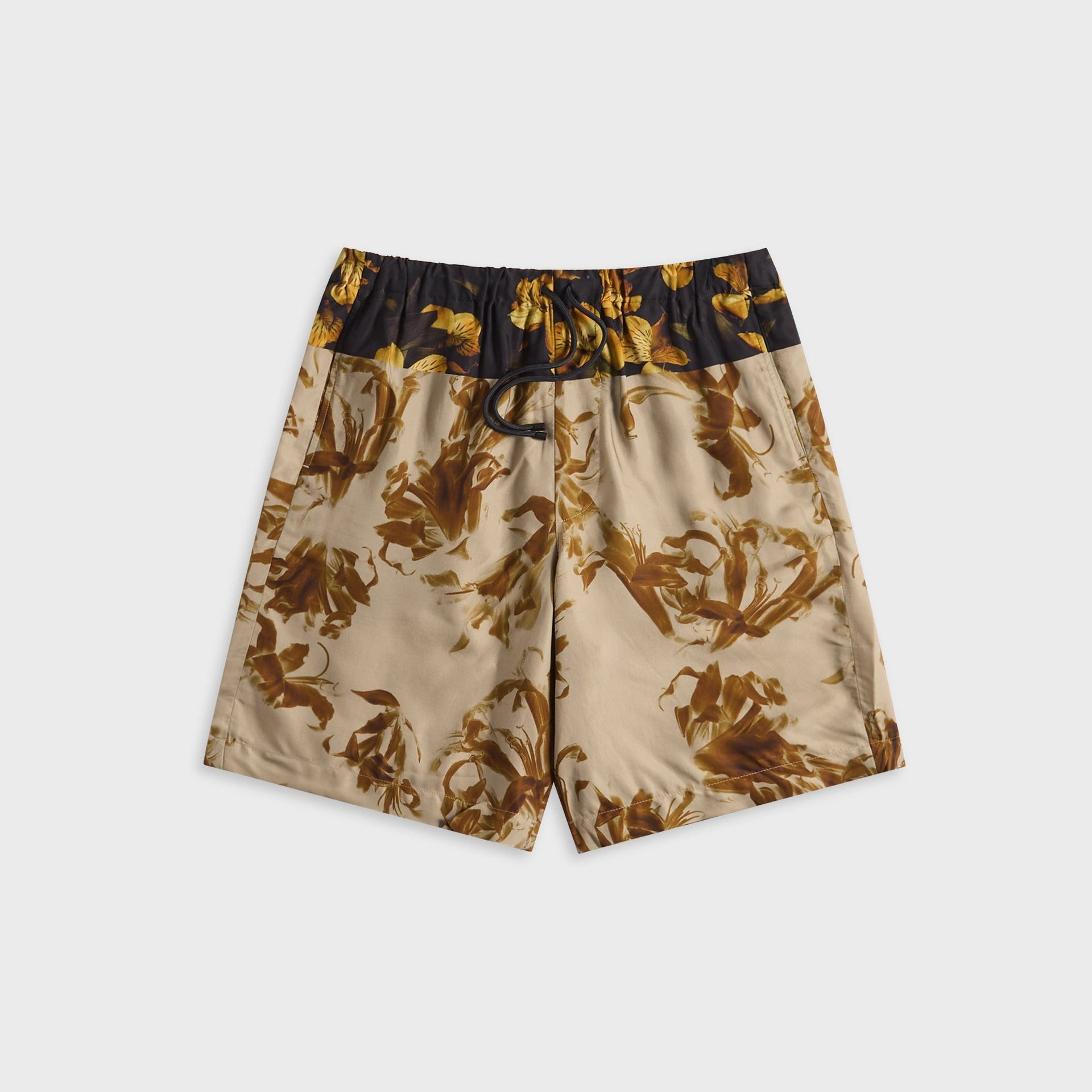 Dries Van Noten Nerine Flower Border Print Viscose Short - Beige