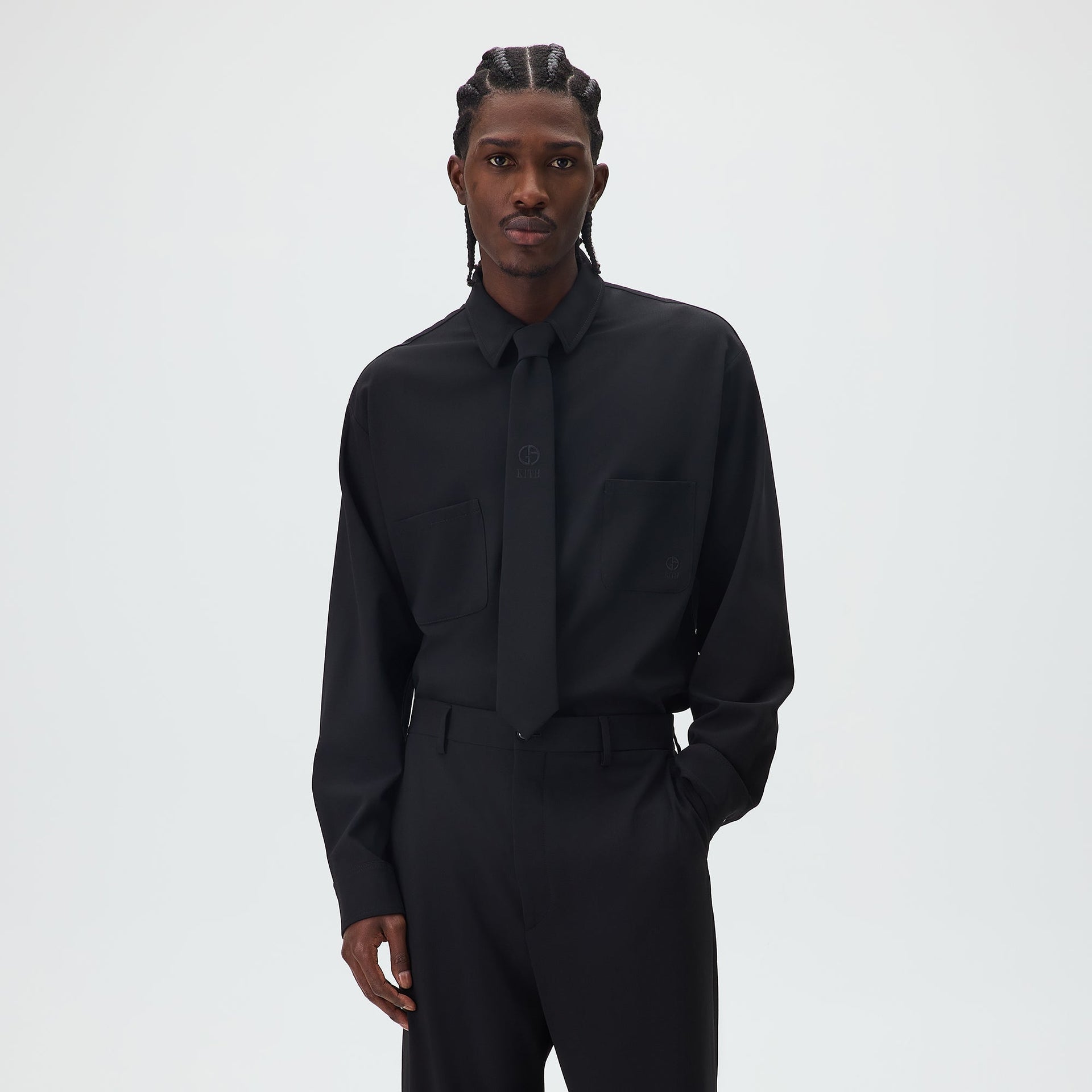 Giorgio Armani & Kith &Kin Milano Crepe Tie - Black