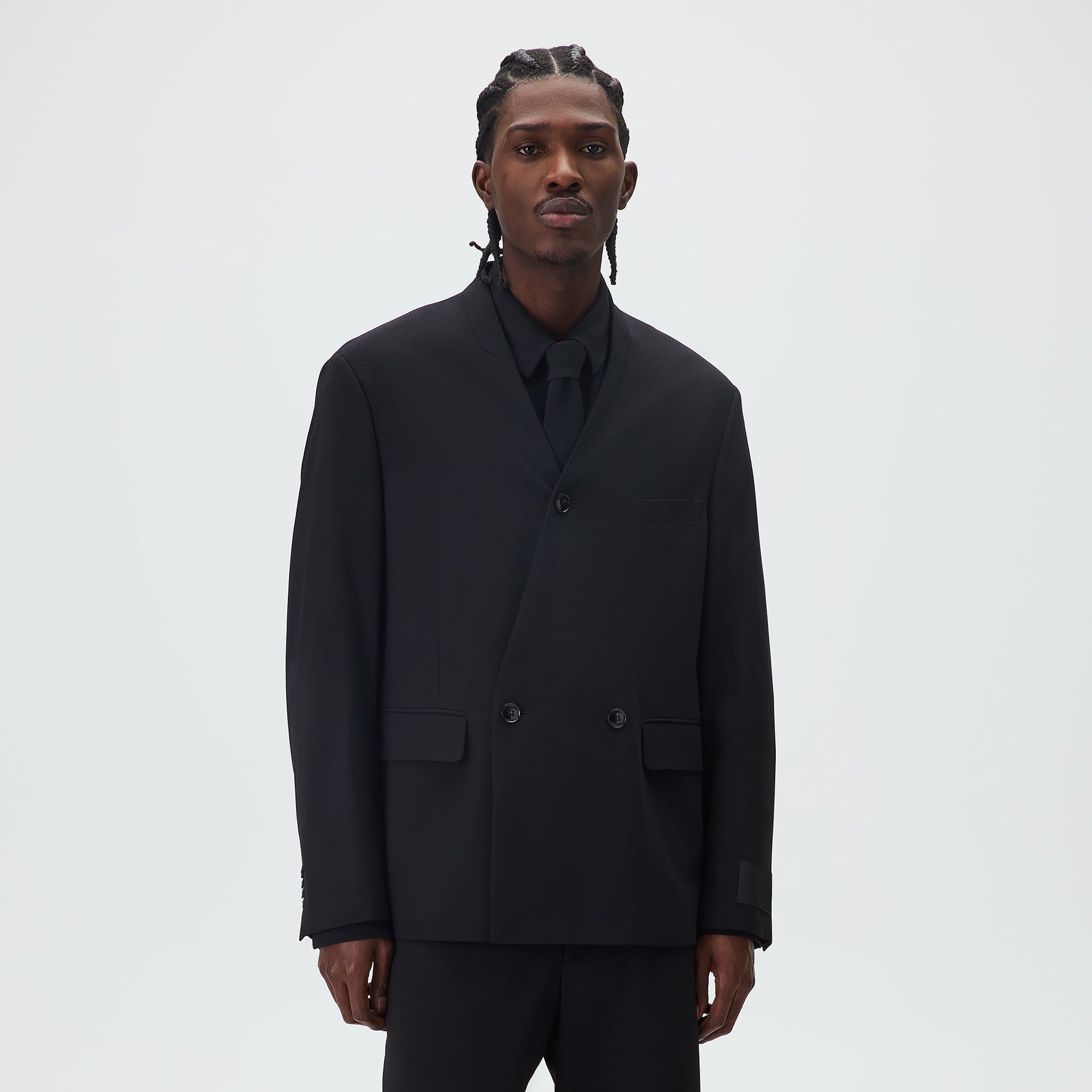 Giorgio Armani & Kith &Kin Milano Crepe Collarless Jacket - Black
