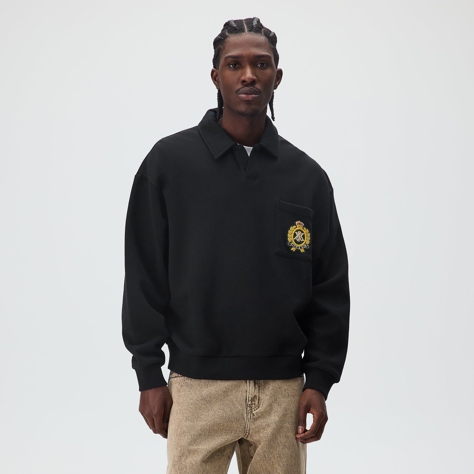 Kith Bullion Lauel Crest Nelson Pocket Rugby - Black - PH
