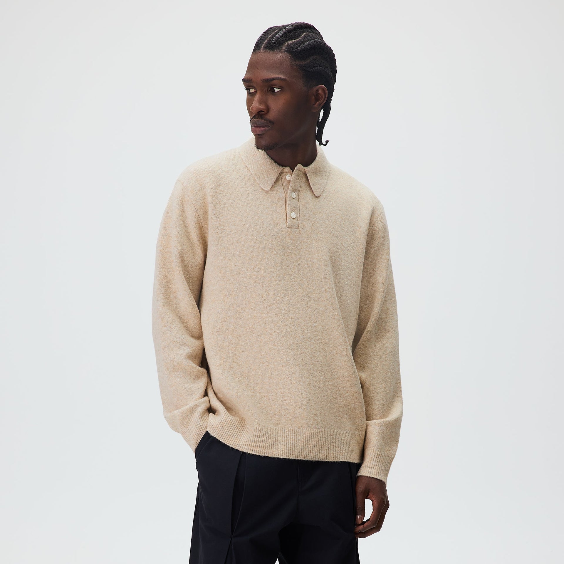 Kith Marled Harmon Rugby Pullover - Carabiner Heather
