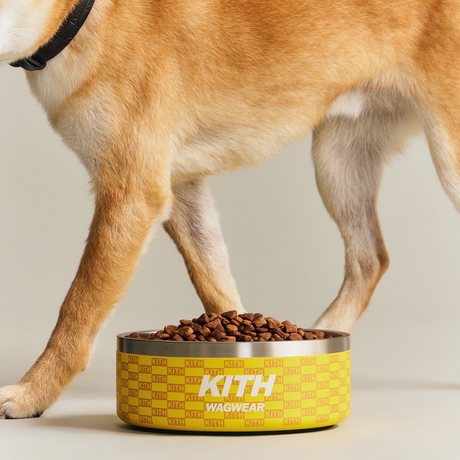 Kith for wagwear Metal Dog Bowl - Yellow