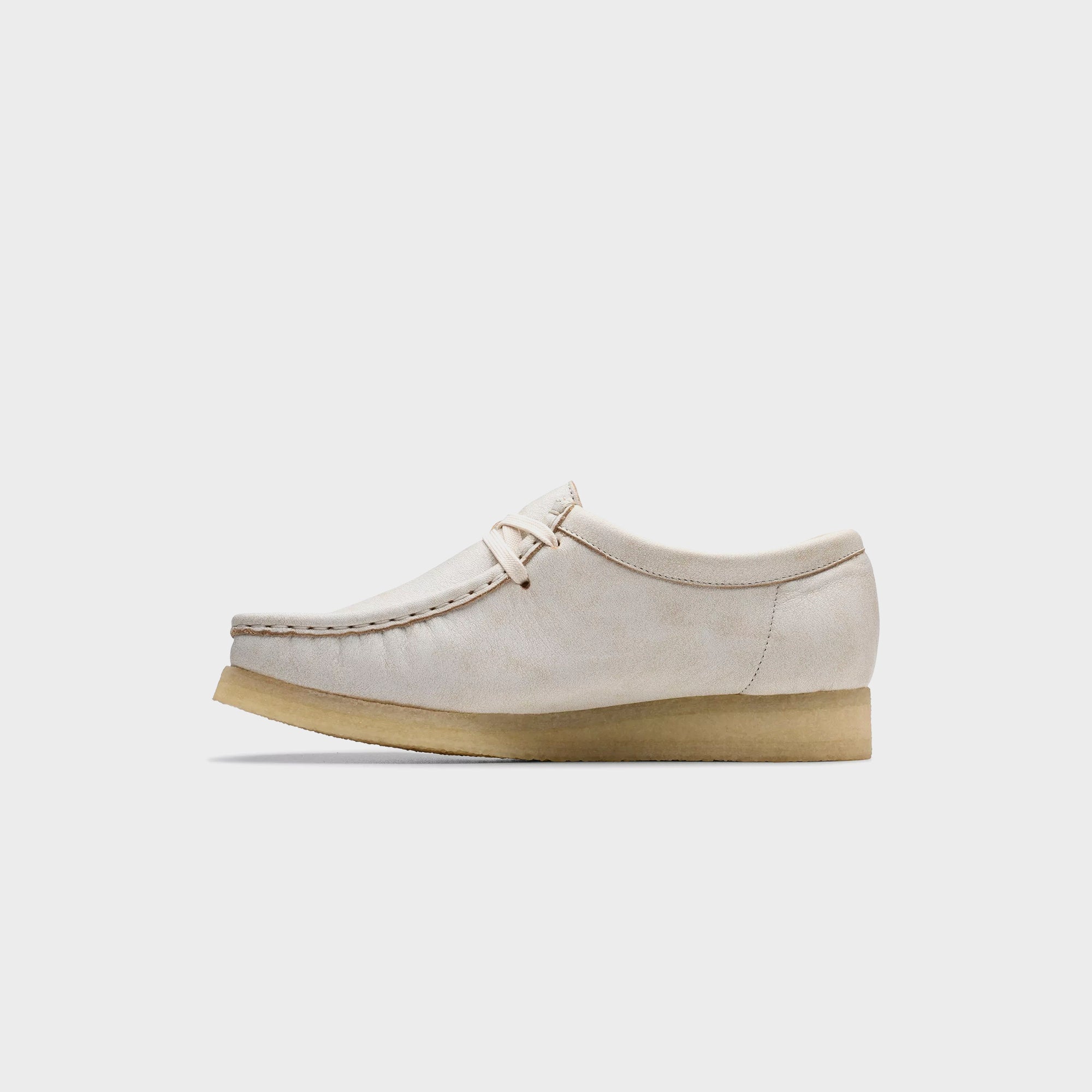 Clarks Wallabee - White Leather – Kith