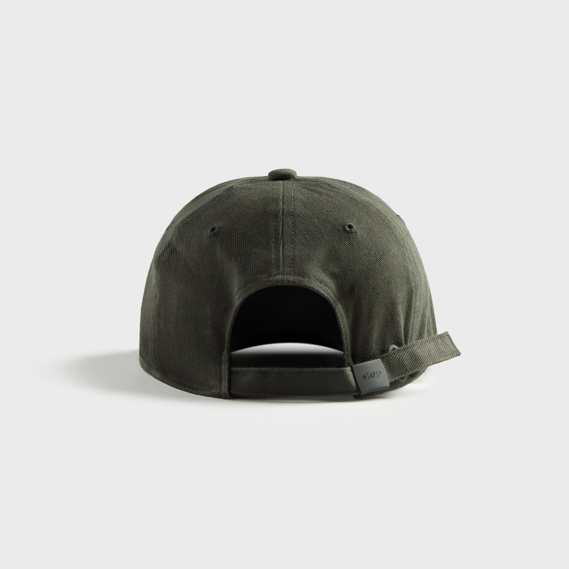 WTAPS T-6M 04 charcoal cotton twill cap, back view showing adjustable strap