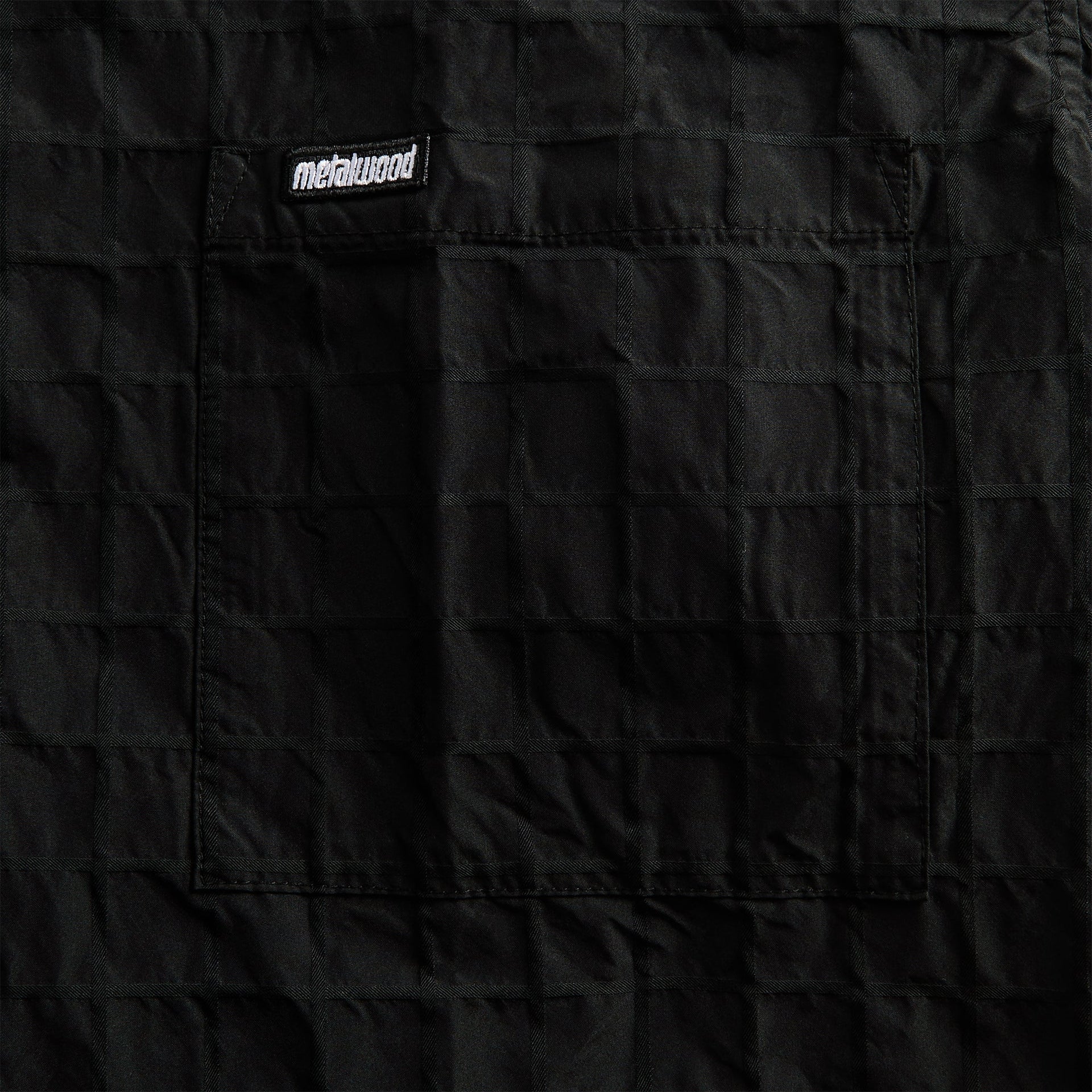 Metalwood Oversized Snap Top Polo - Black
