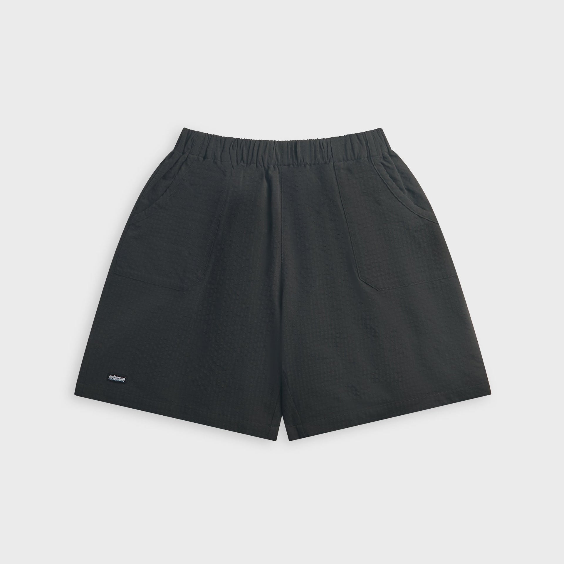 Metalwood Seersucker Spa Short - Black