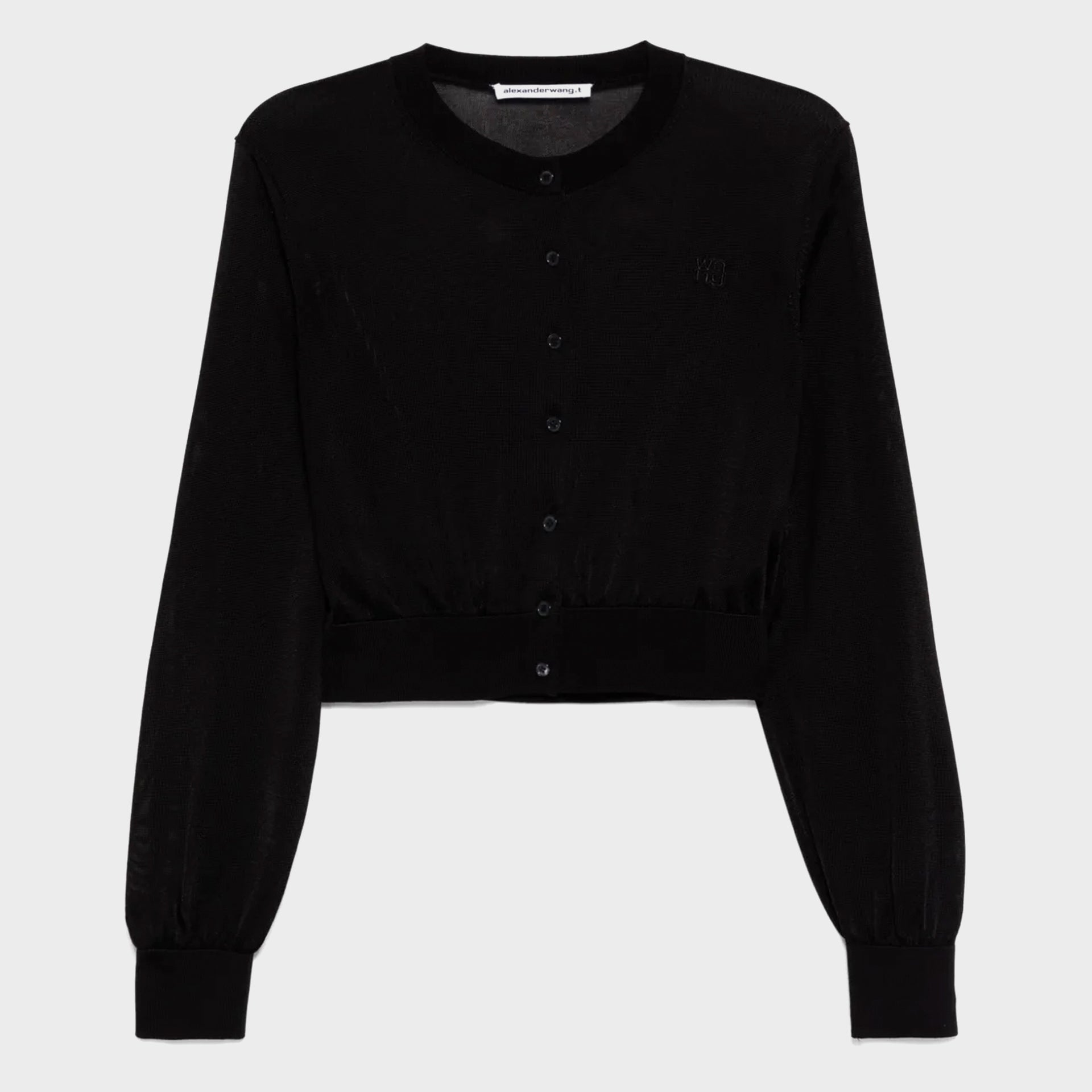 T by Alexander Wang Short Sleeve Polo Cardigan - Black