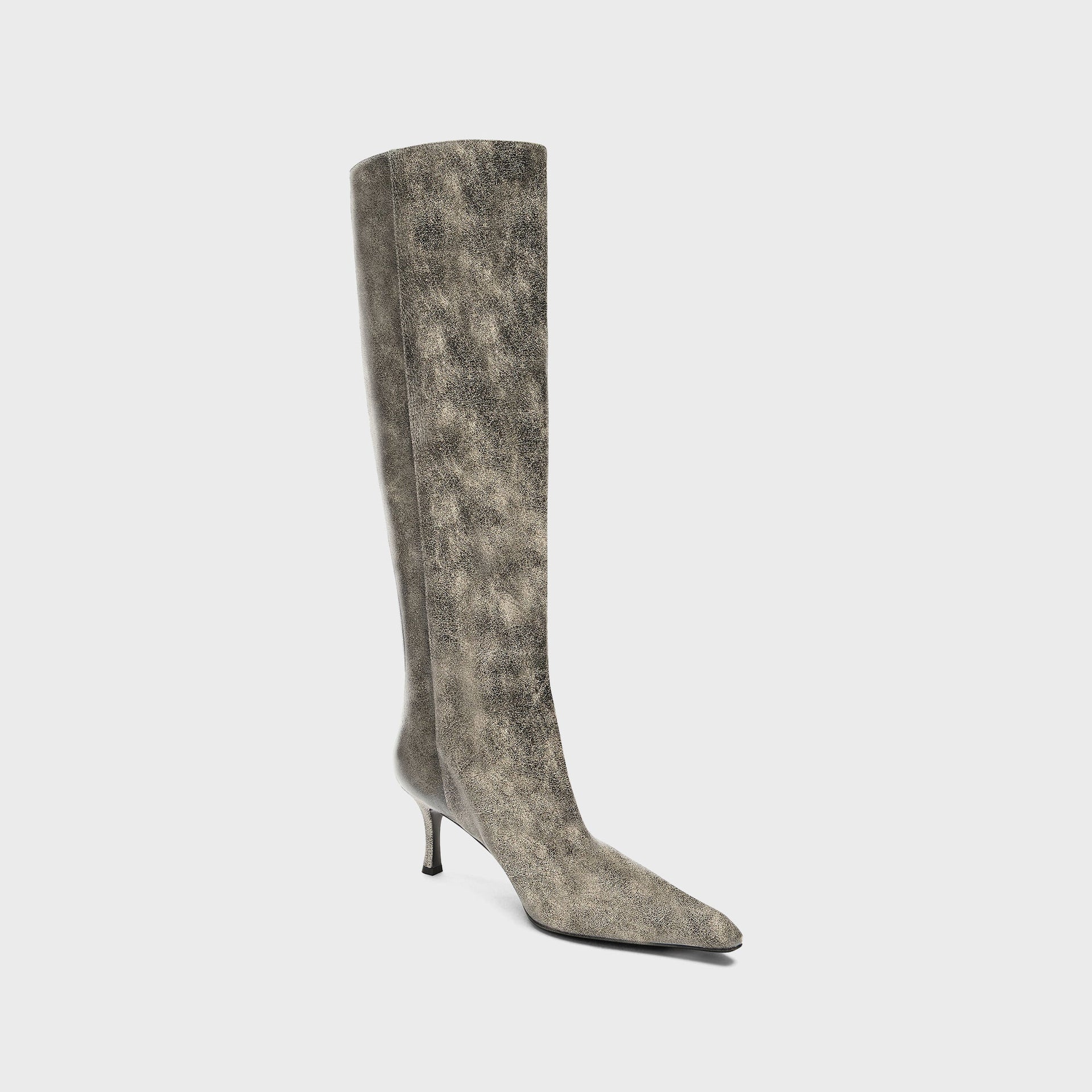 Alexander Wang Vera 65mm Tube Boot - Black Crackle Grey