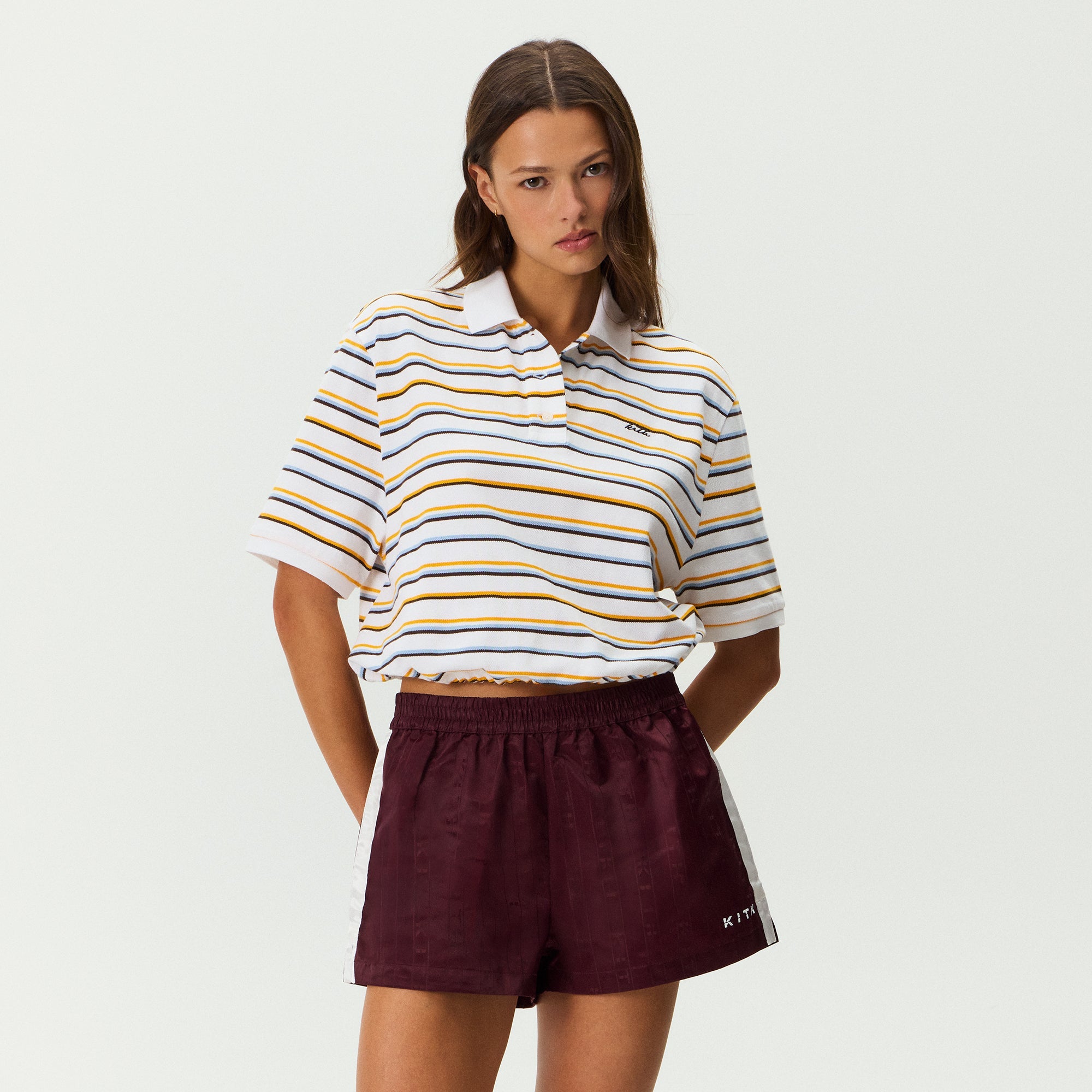 Kith Women Sadie Stripe Pique Polo - White