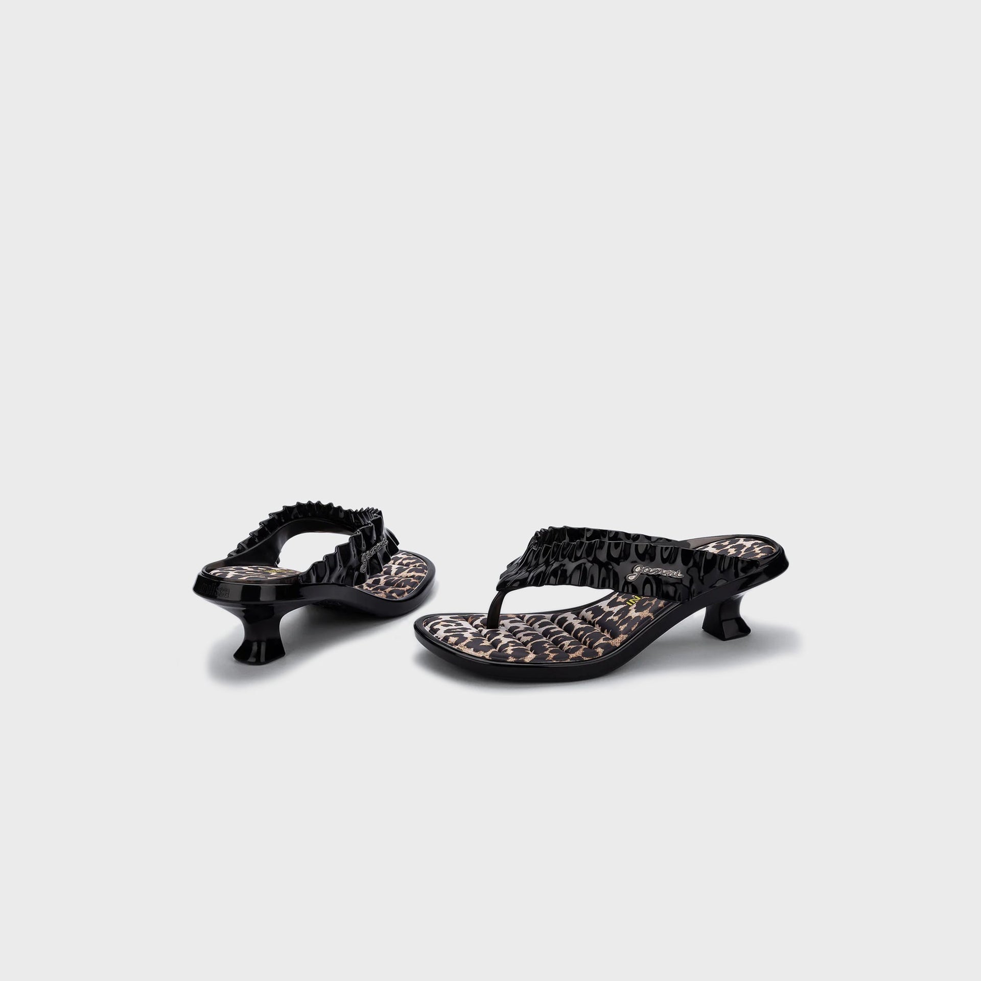 Melissa x Ganni Kitten Heel Thong - Black