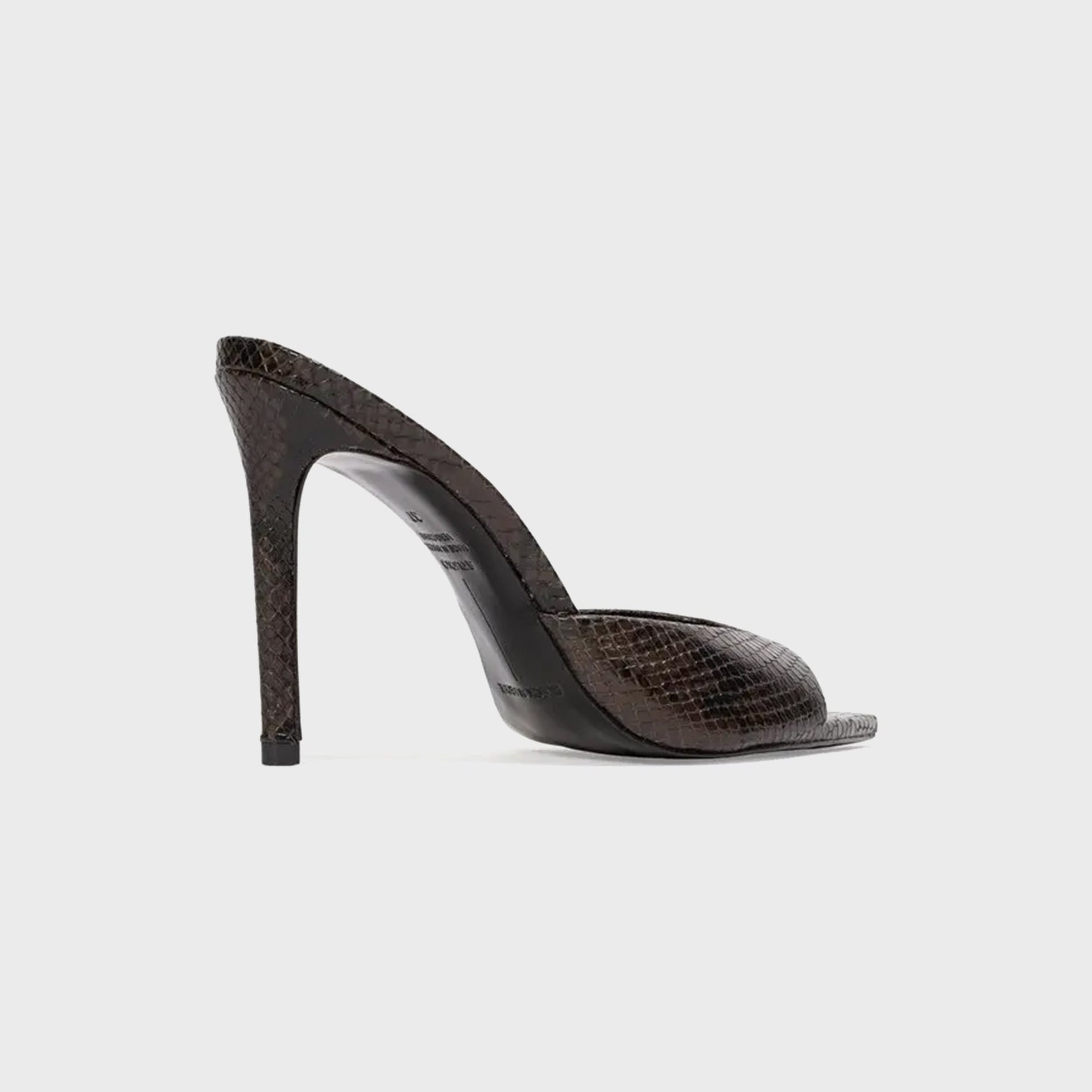 Black Suede Studio Brea Mule - Brown Printed Snake