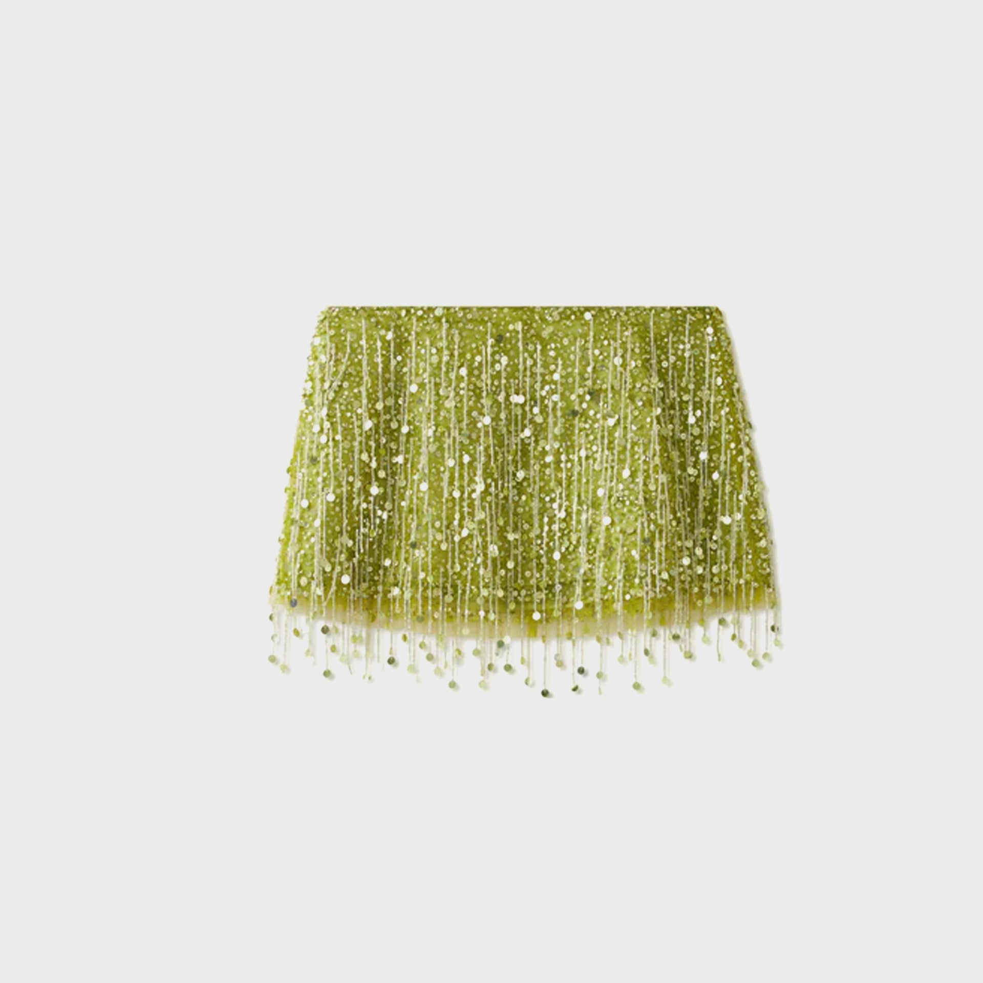 ASTA RESORT - Yasmin Hand Beaded Mini Skirt - Chartreuse ASTA RESORT - Yasmin Hand Beaded Mini Skirt - Chartreuse