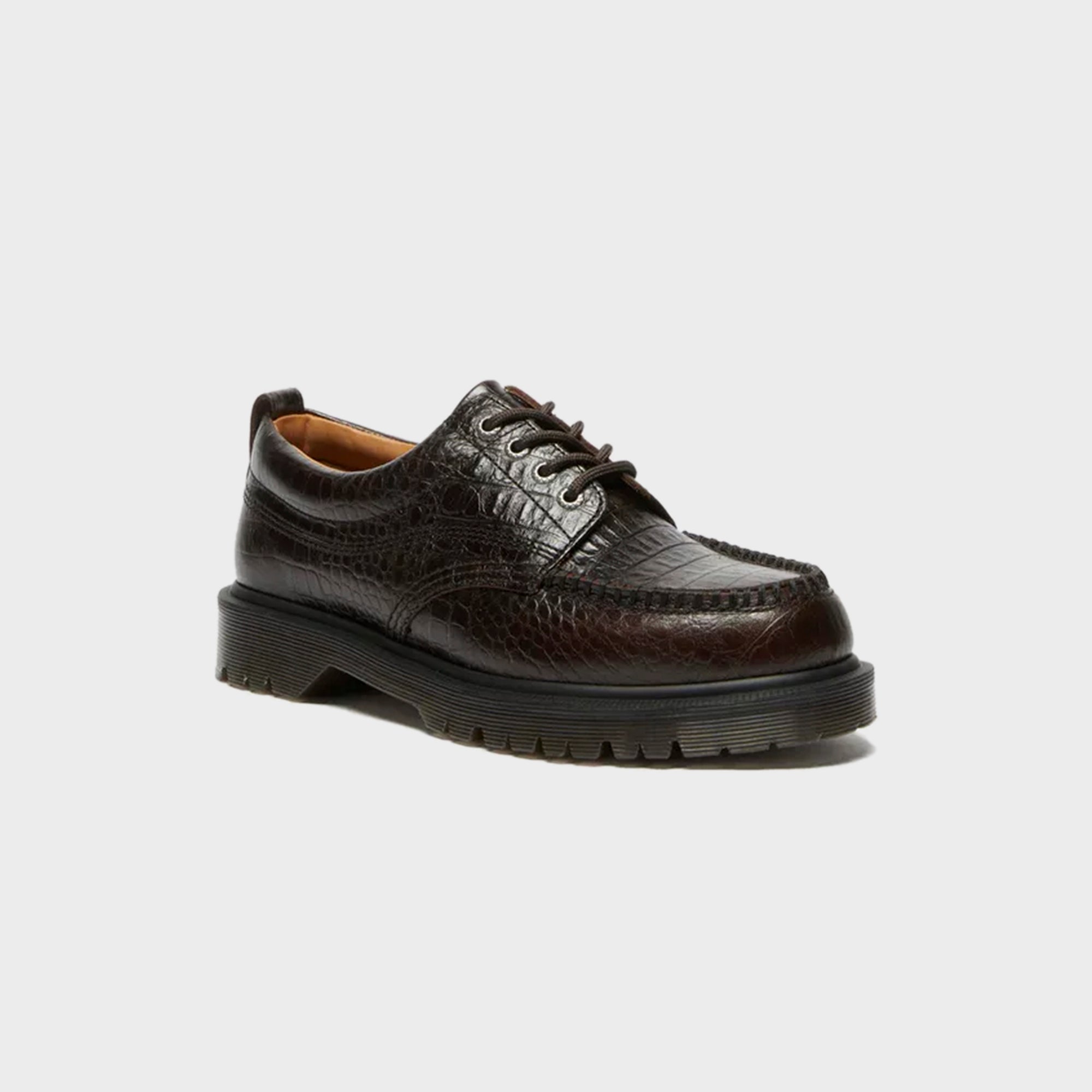 Dr. Martens Lowell Analine Crocodile Embossed Moc Toe Shoe